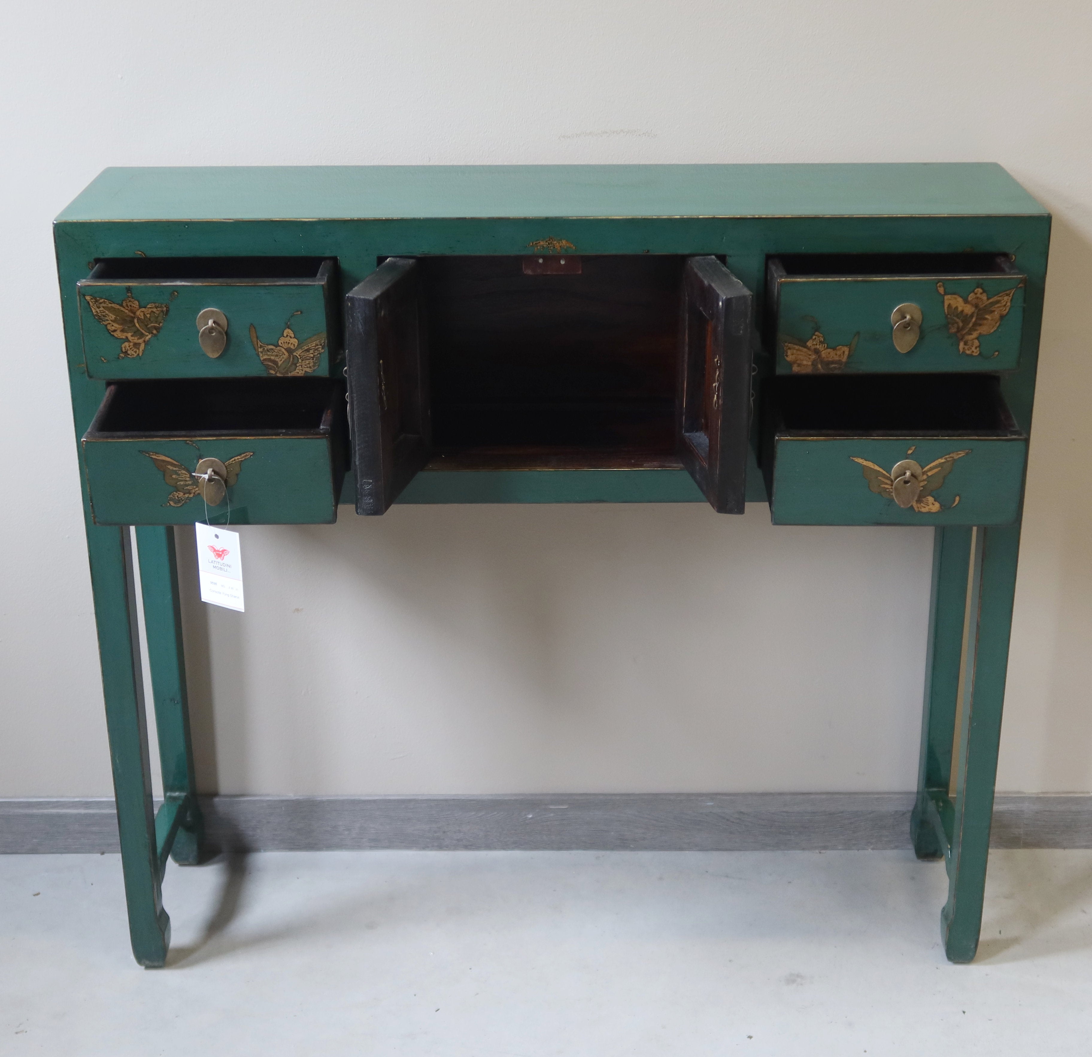 CONSOLLE SHANXI IN LACCA DECORATA