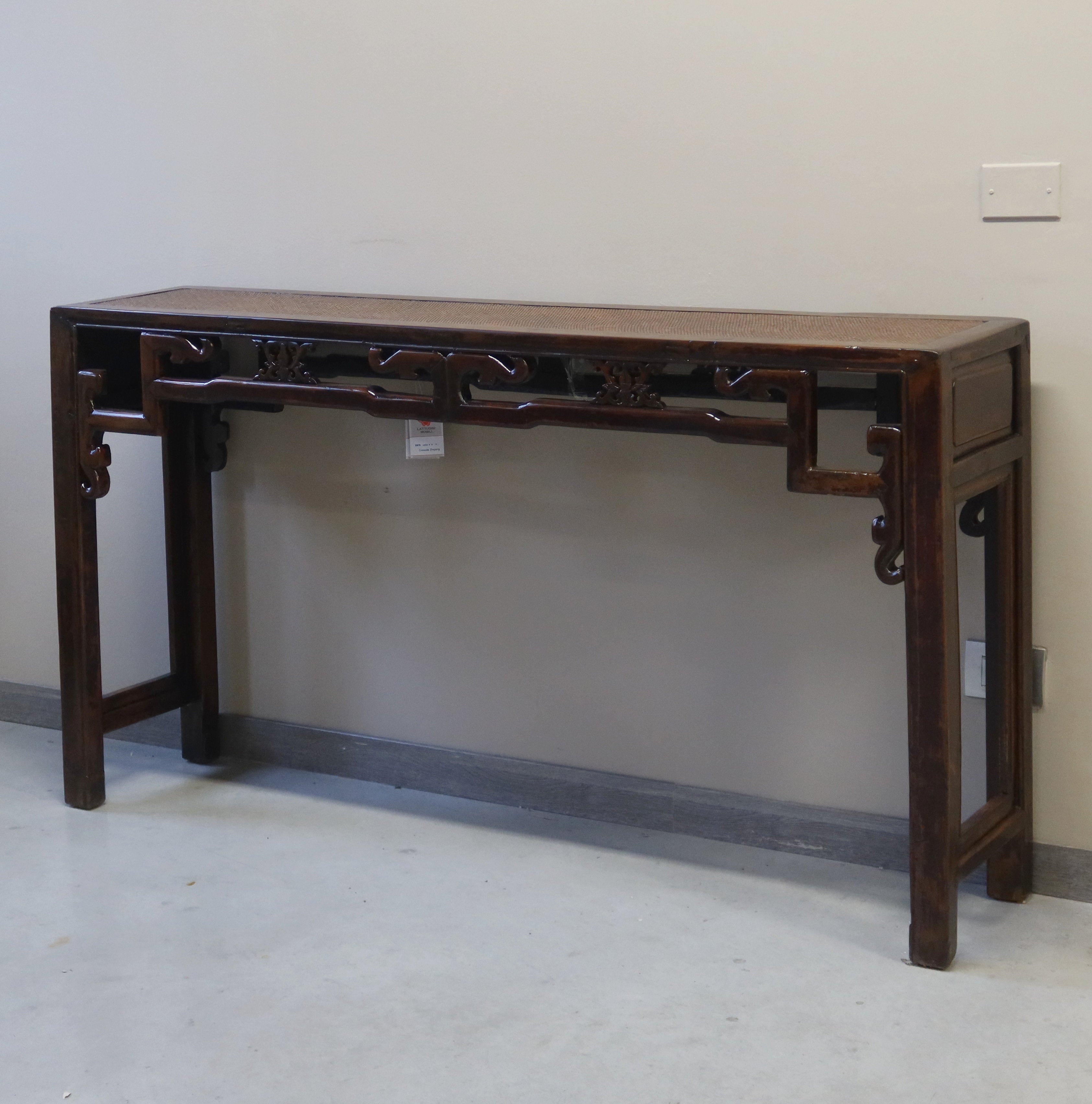 CONSOLLE OLMO CINESE E PIANO RATTAN