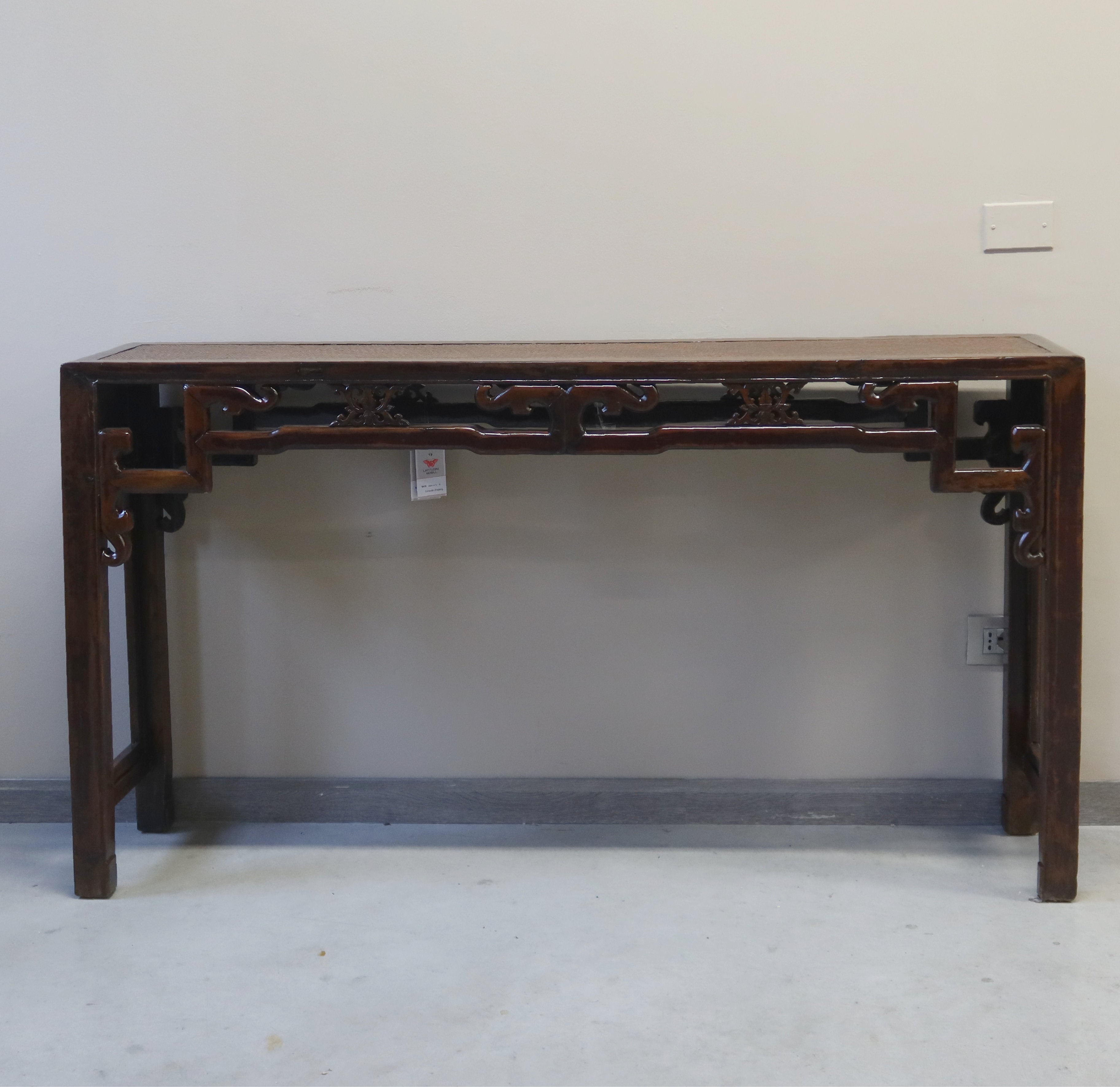 CONSOLLE OLMO CINESE E PIANO RATTAN