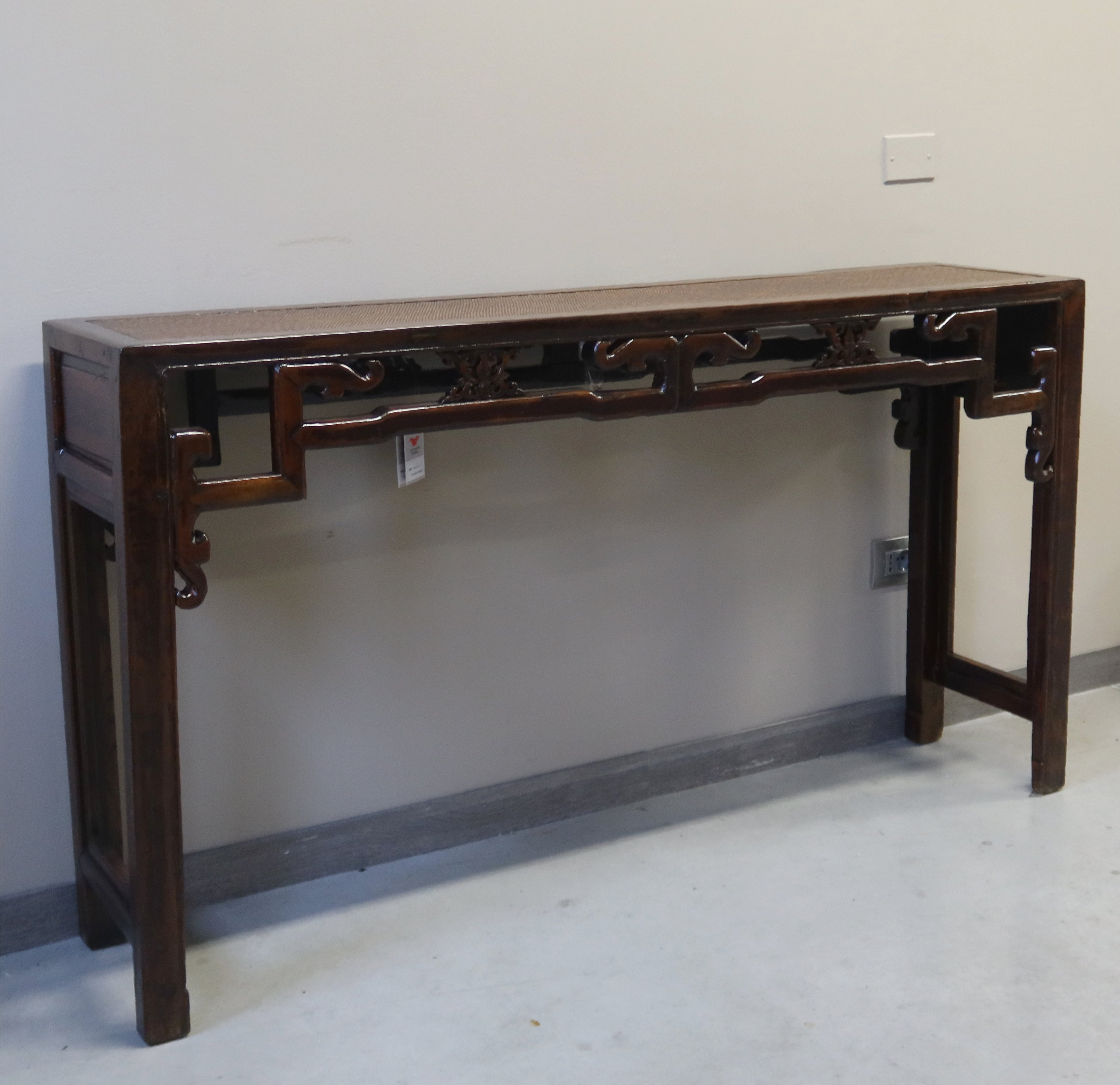 CONSOLLE OLMO CINESE E PIANO RATTAN