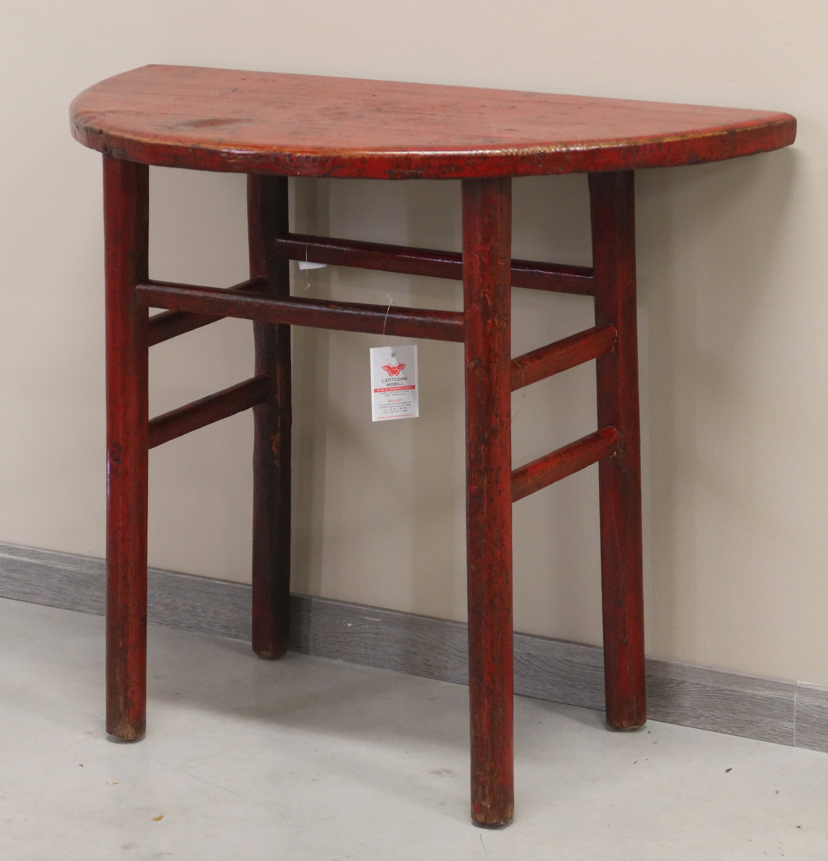 CONSOLLE A MEZZALUNA LACCA ROSSA