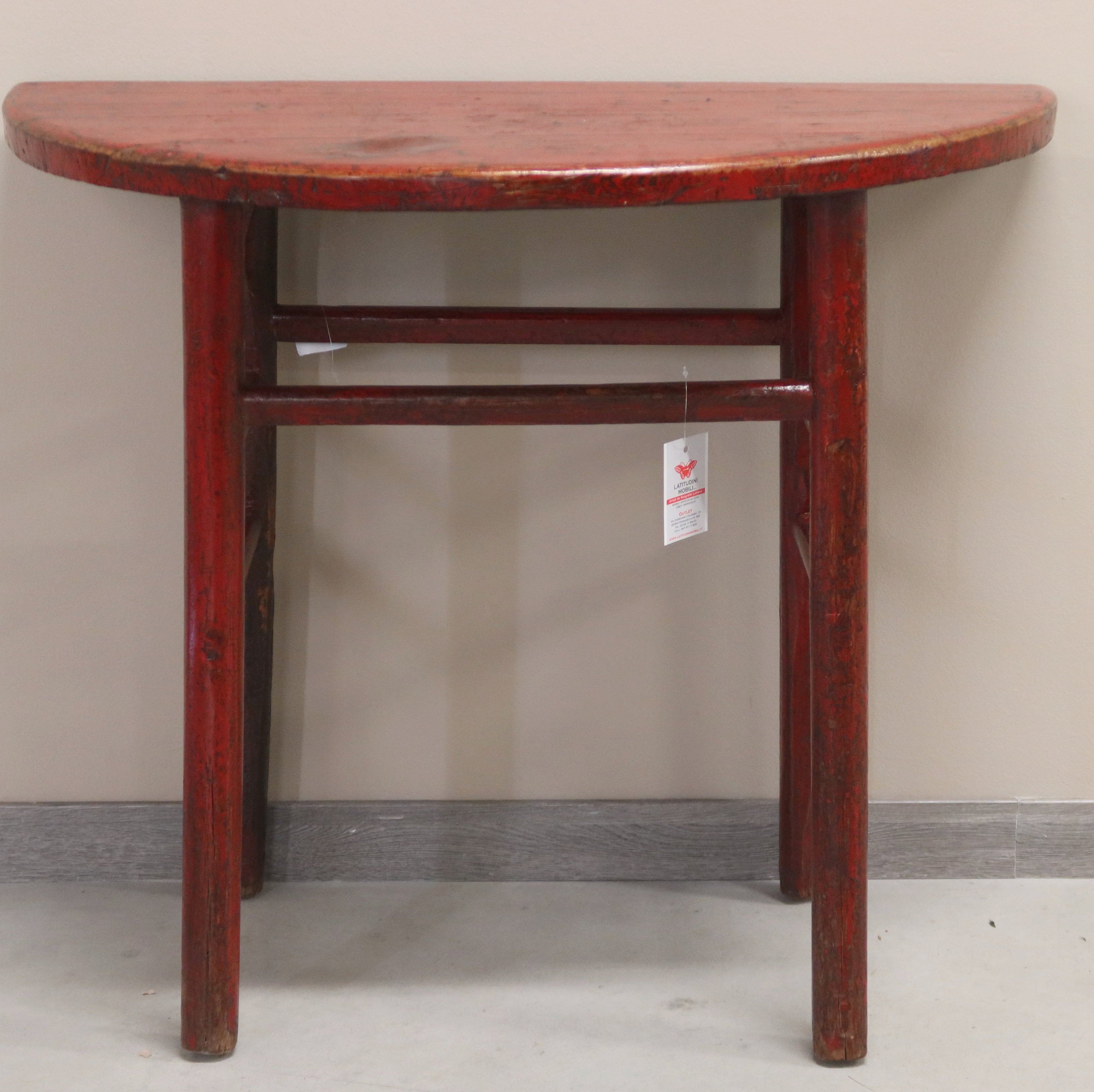 CONSOLLE A MEZZALUNA LACCA ROSSA