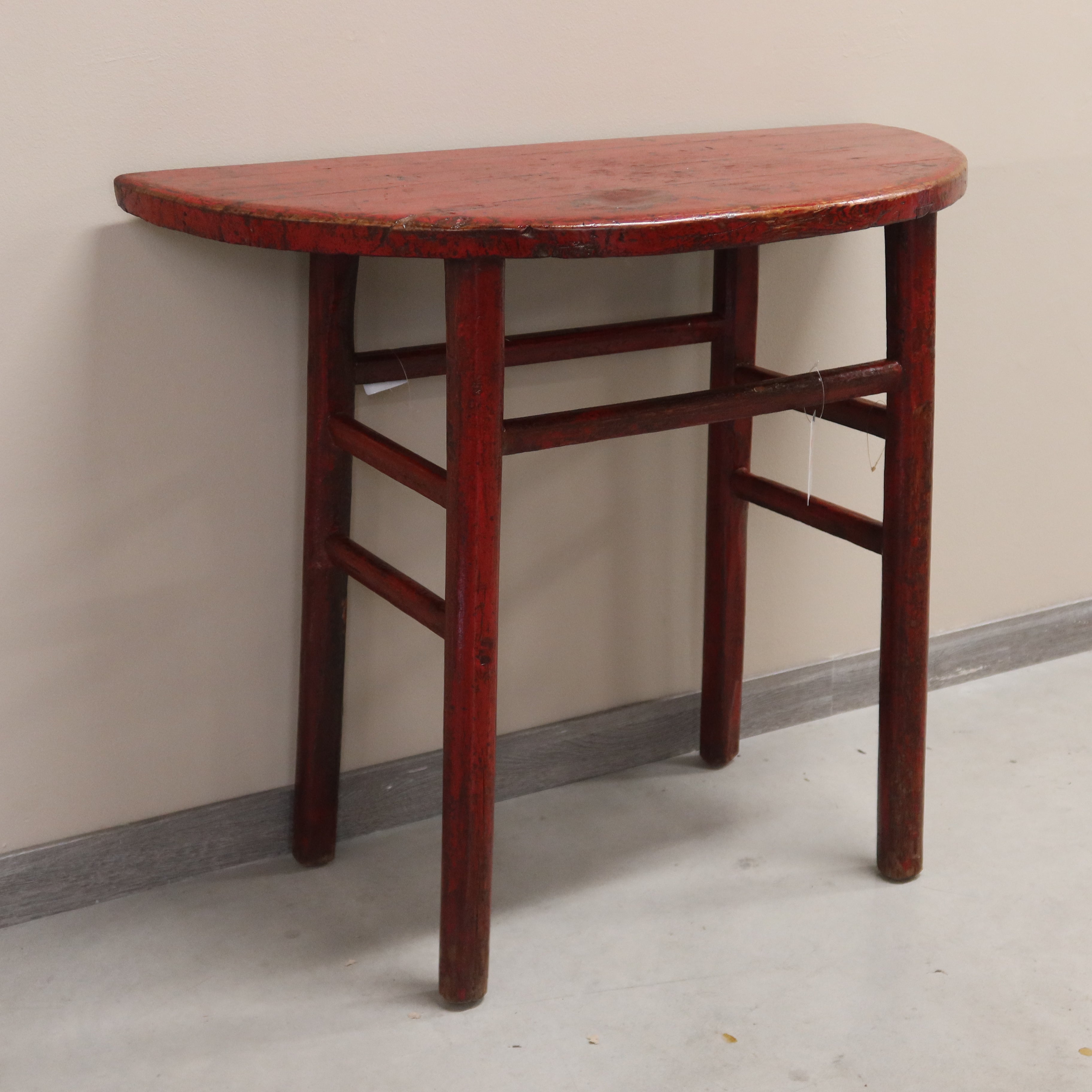 CONSOLLE A MEZZALUNA LACCA ROSSA