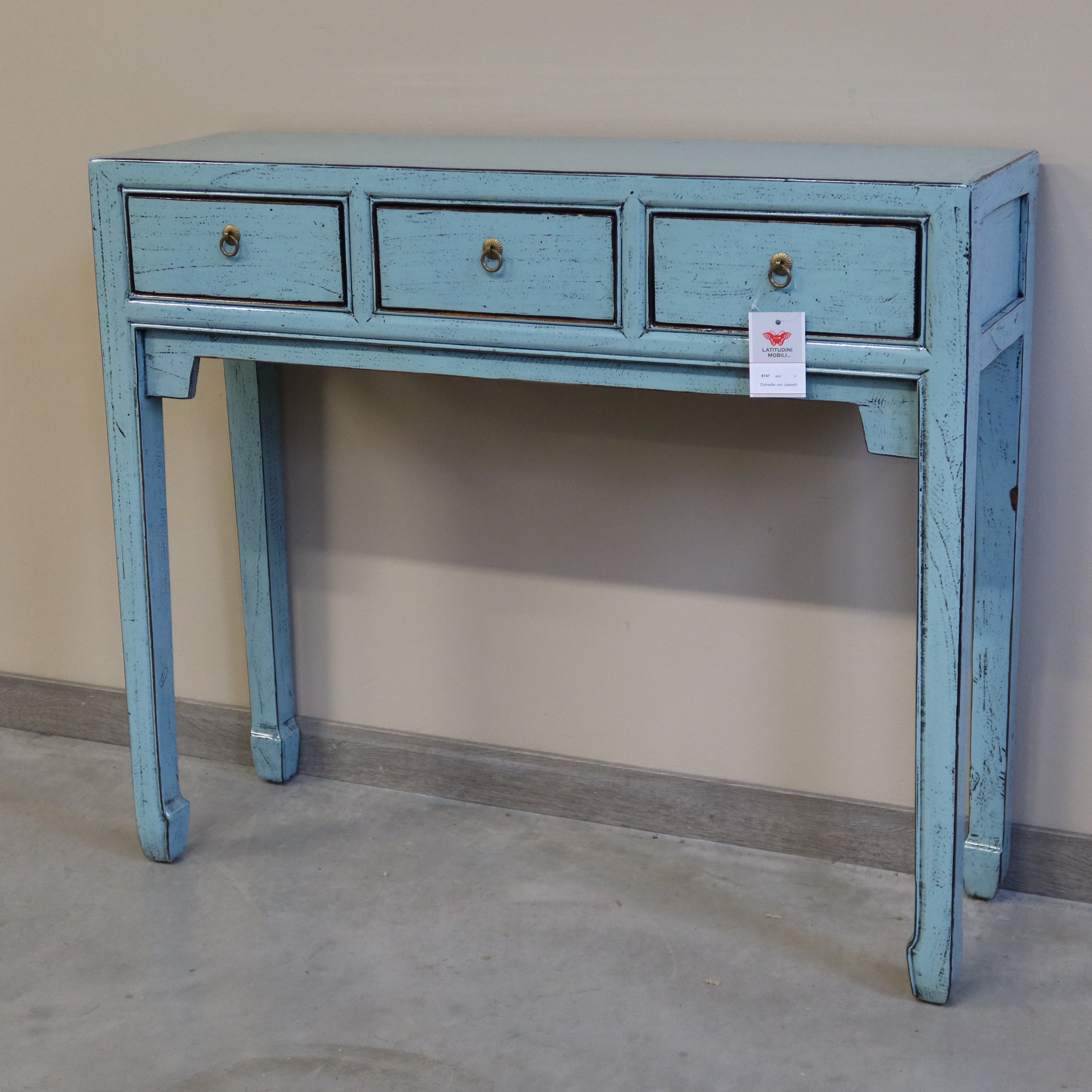 CONSOLLE CINESE LACCA CELESTE