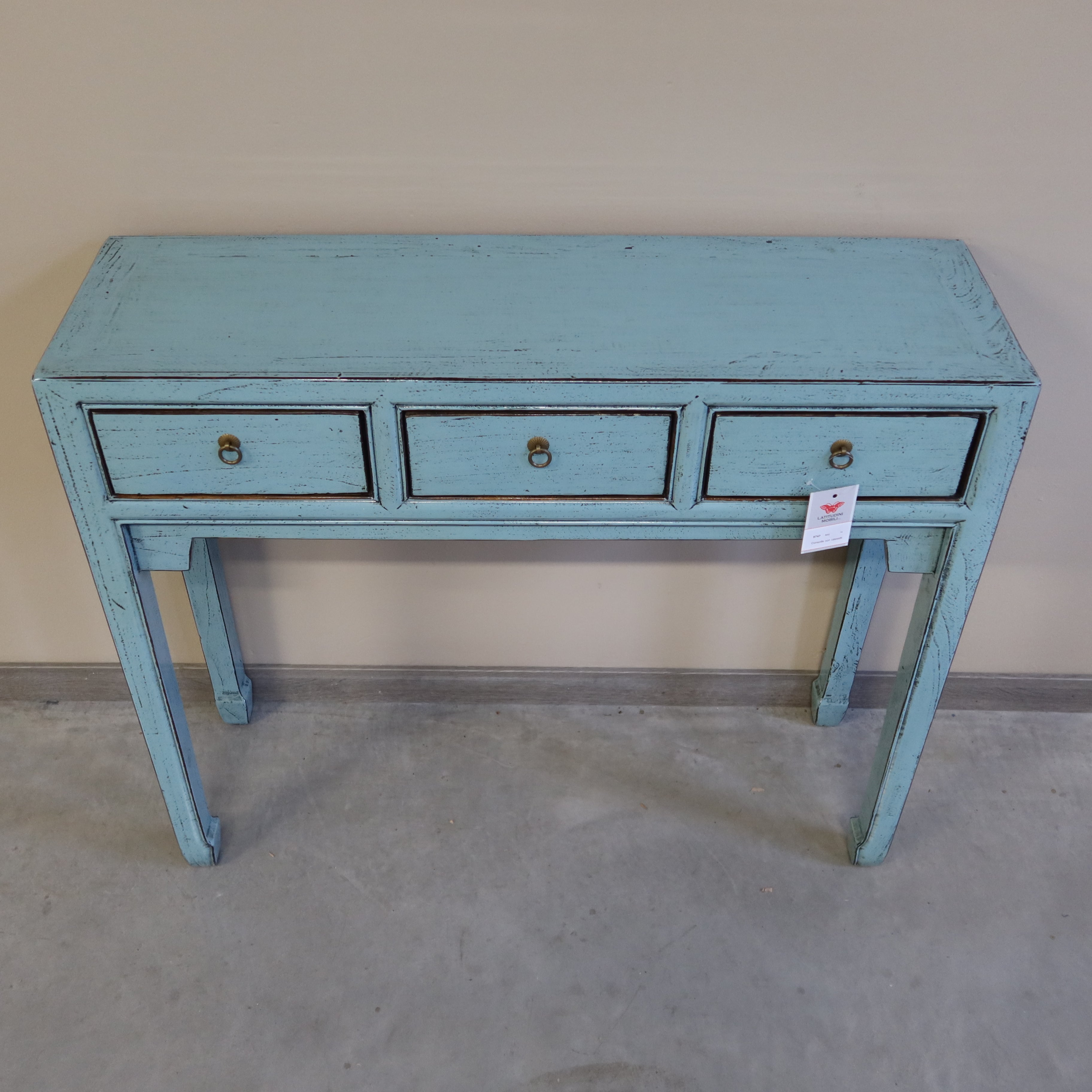 CONSOLLE CINESE LACCA CELESTE