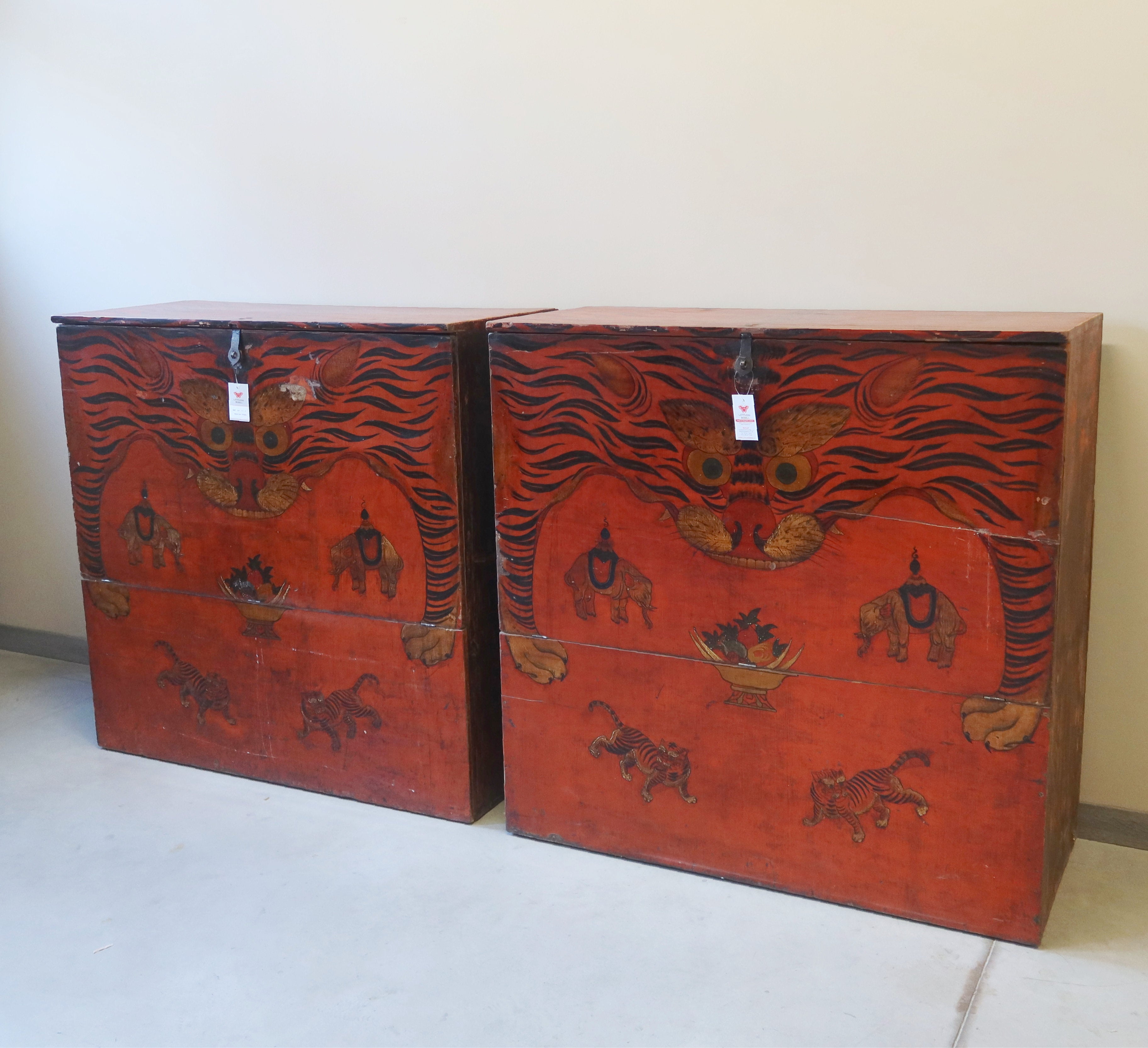 COPPIA MADIE DEL QINGHAI DECORO TIGRE