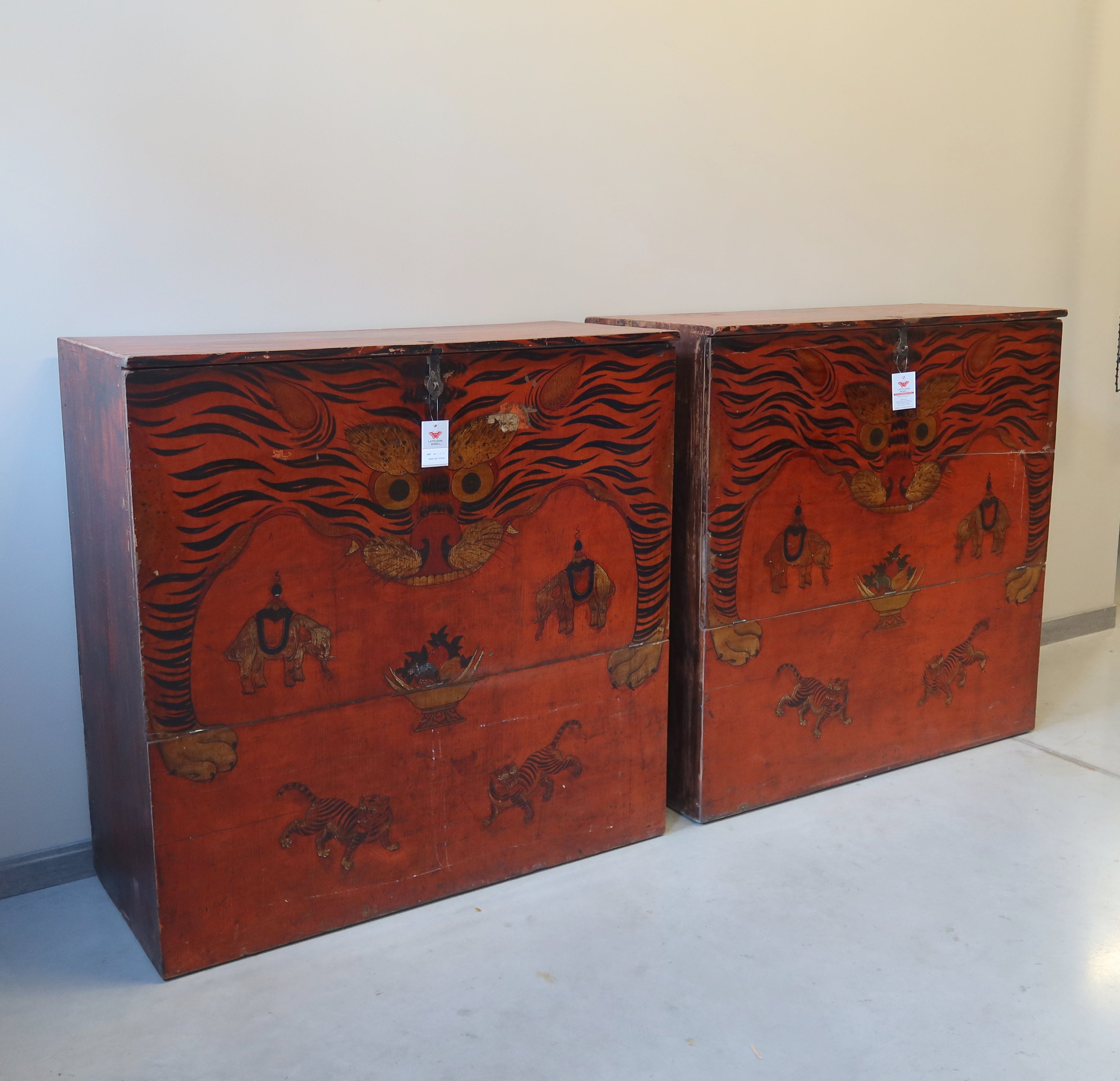 COPPIA MADIE DEL QINGHAI DECORO TIGRE