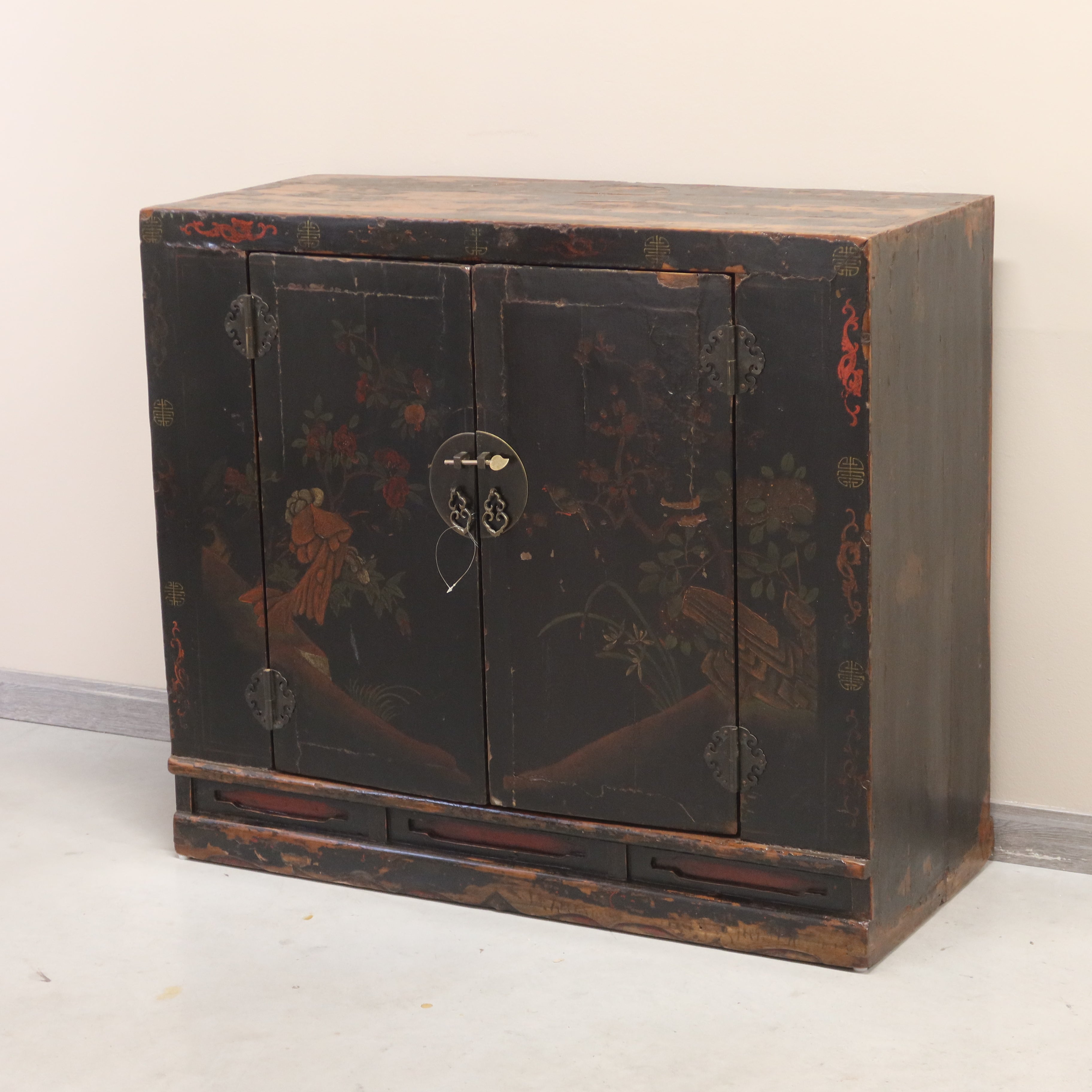 CREDENZA BOOKCASE SHANXI IN LACCA DECORATA