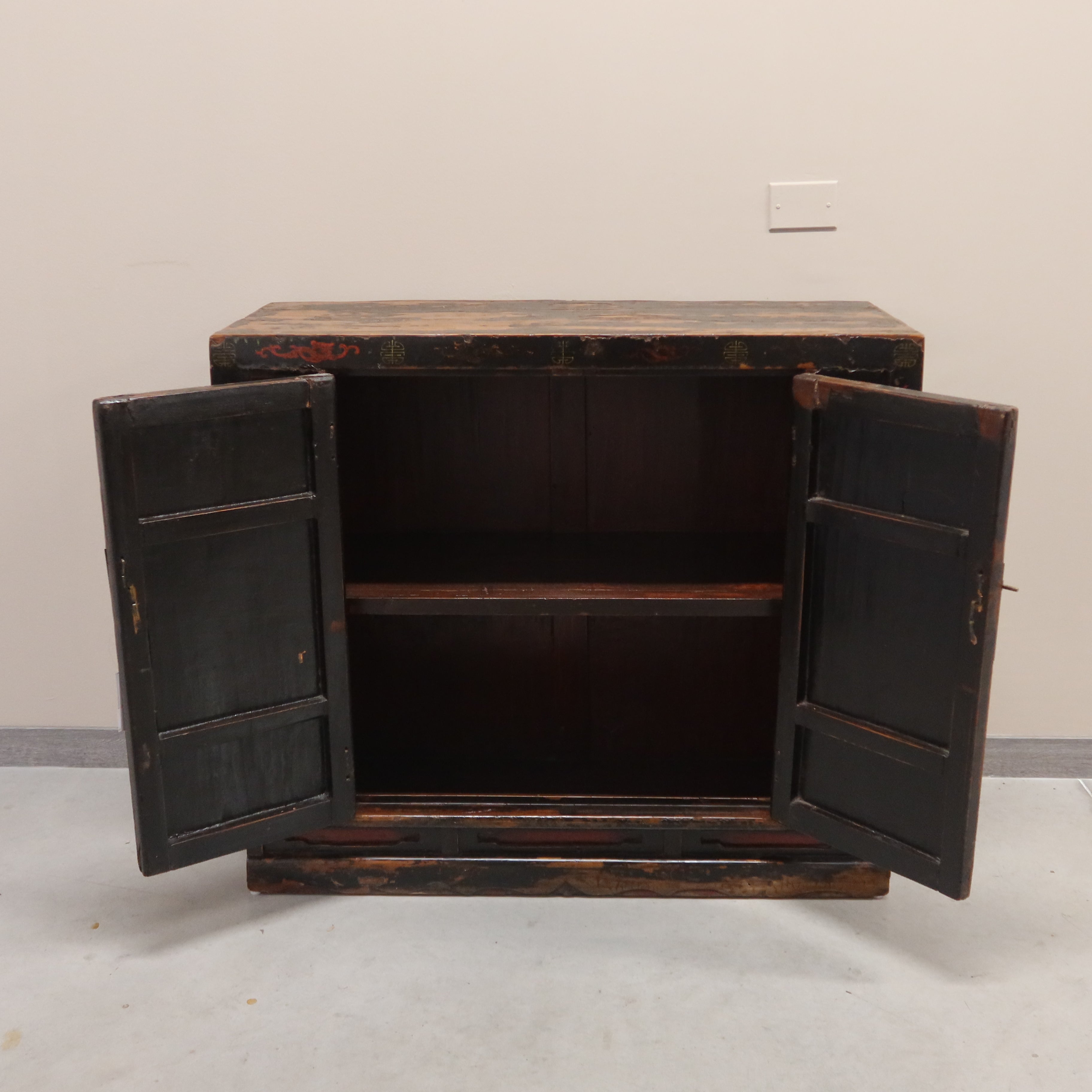 CREDENZA BOOKCASE SHANXI IN LACCA DECORATA