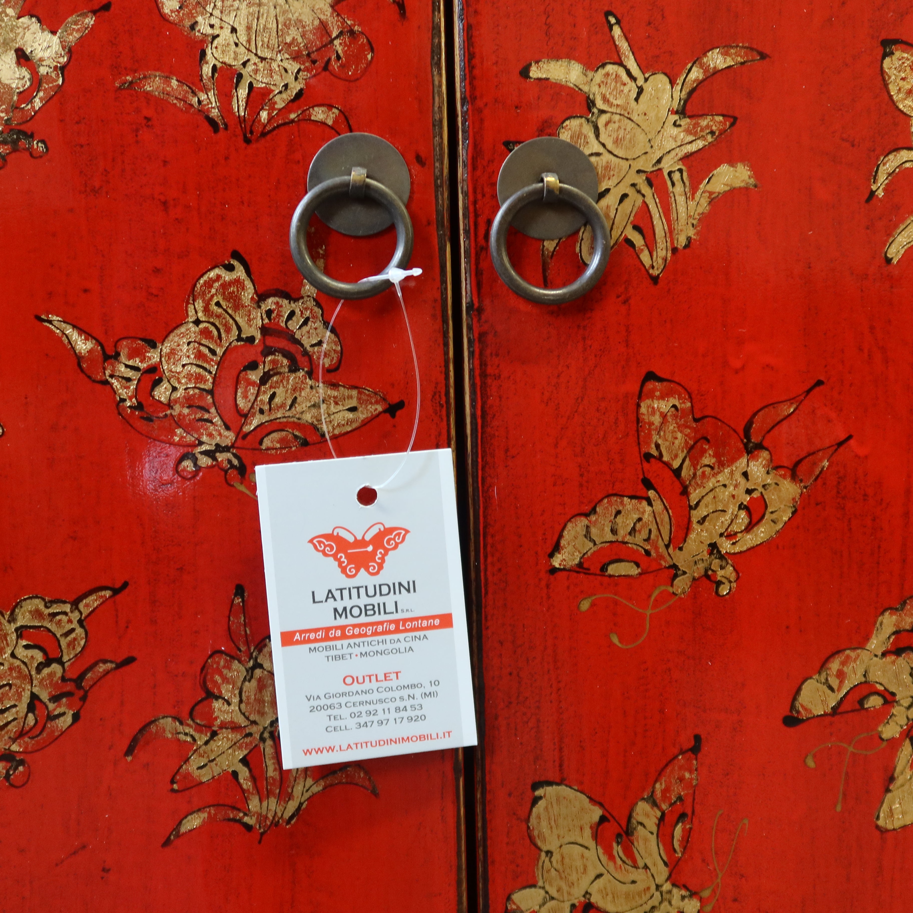 CREDENZINO BOOKCASE SHANXI IN LACCA DECORATA