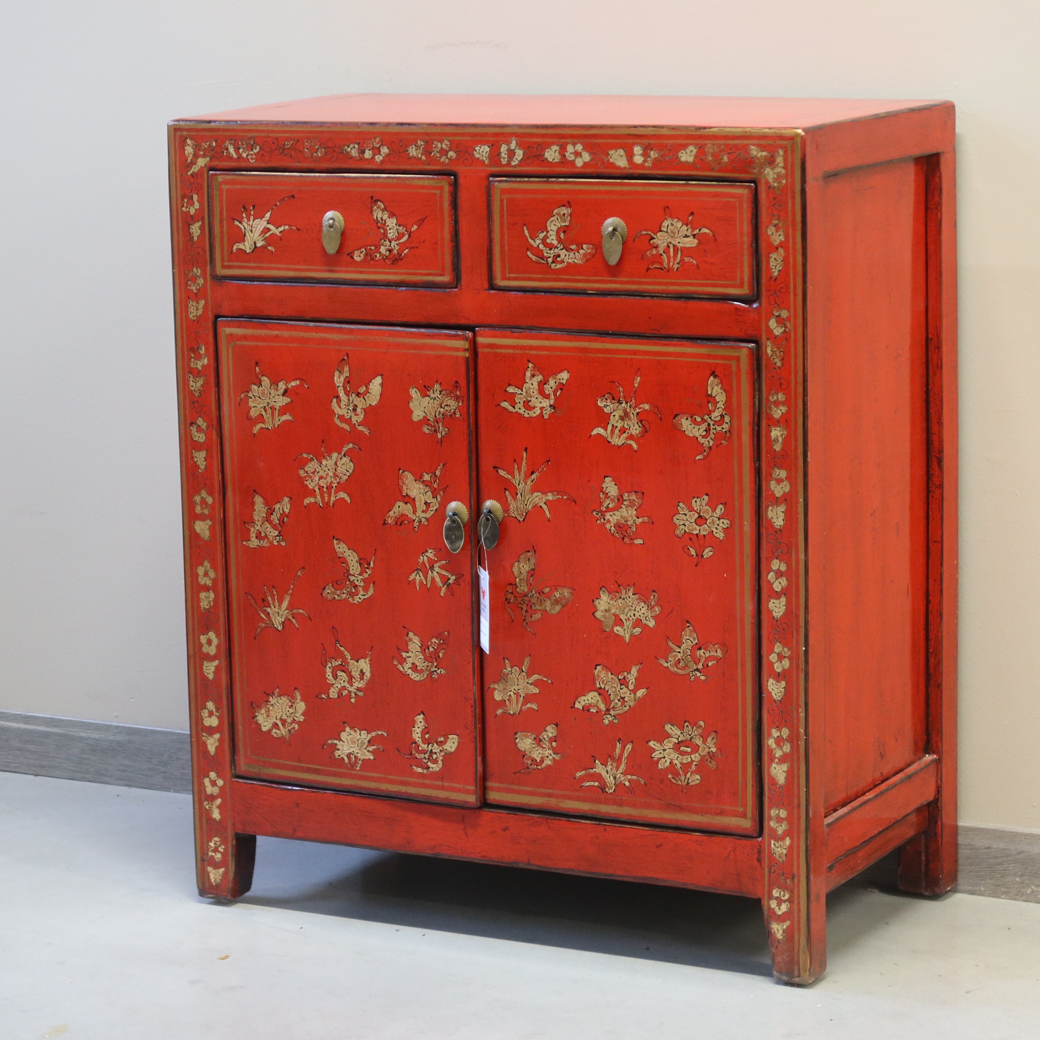 CREDENZINA SHANXI ROSSA DECORATA