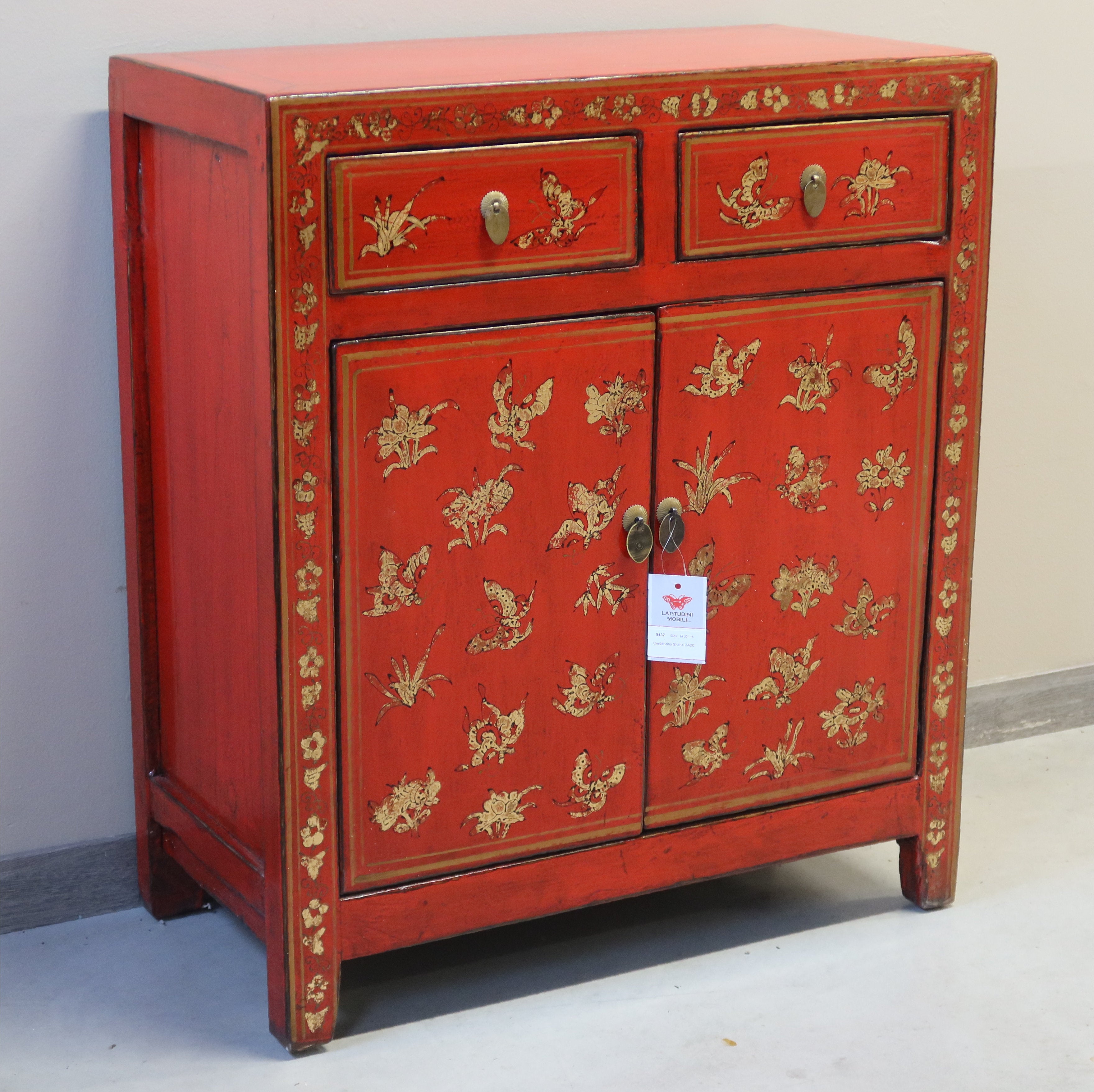 CREDENZINA SHANXI ROSSA DECORATA