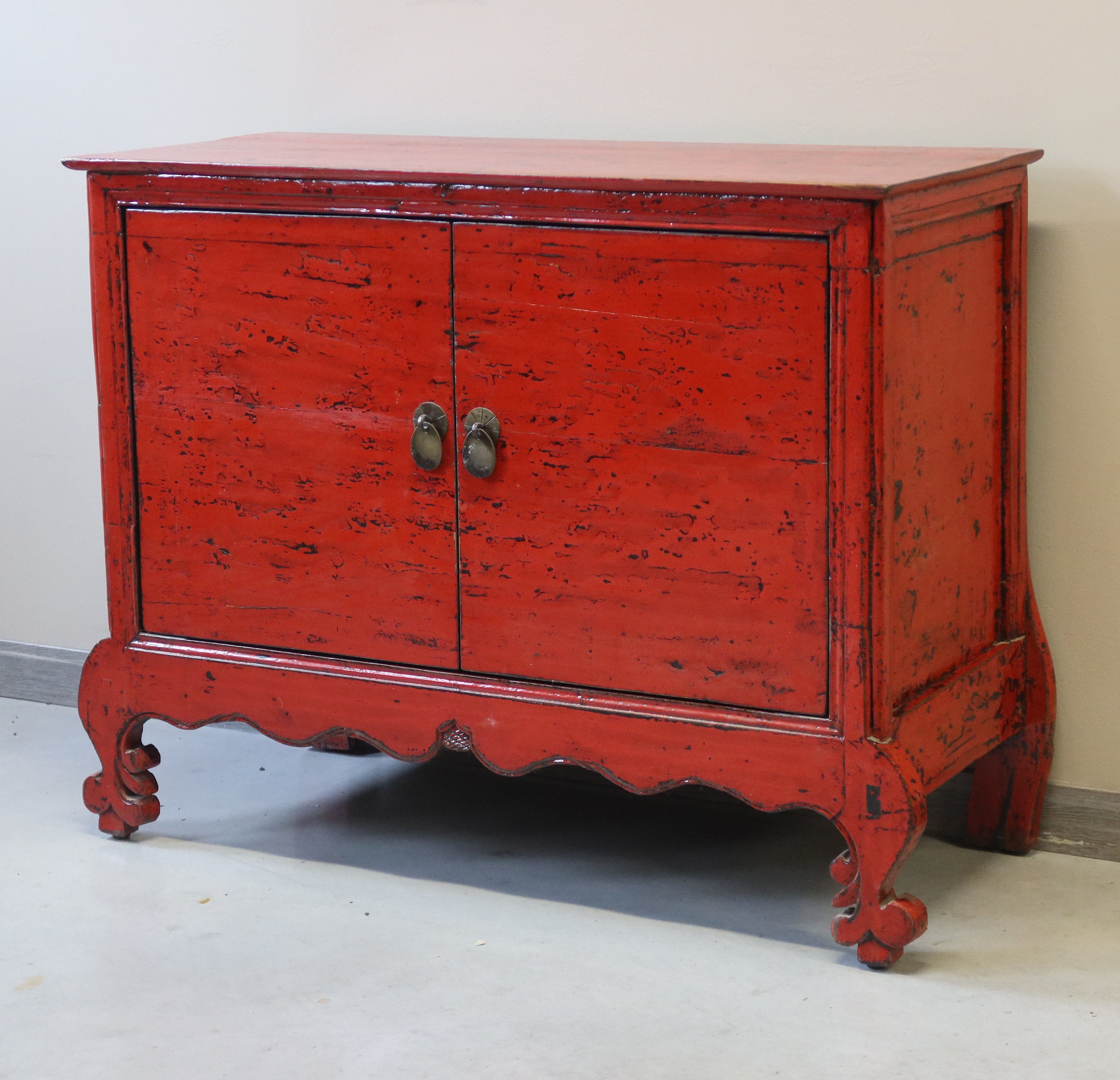 CREDENZINO CINESE LACCA ROSSA 2A