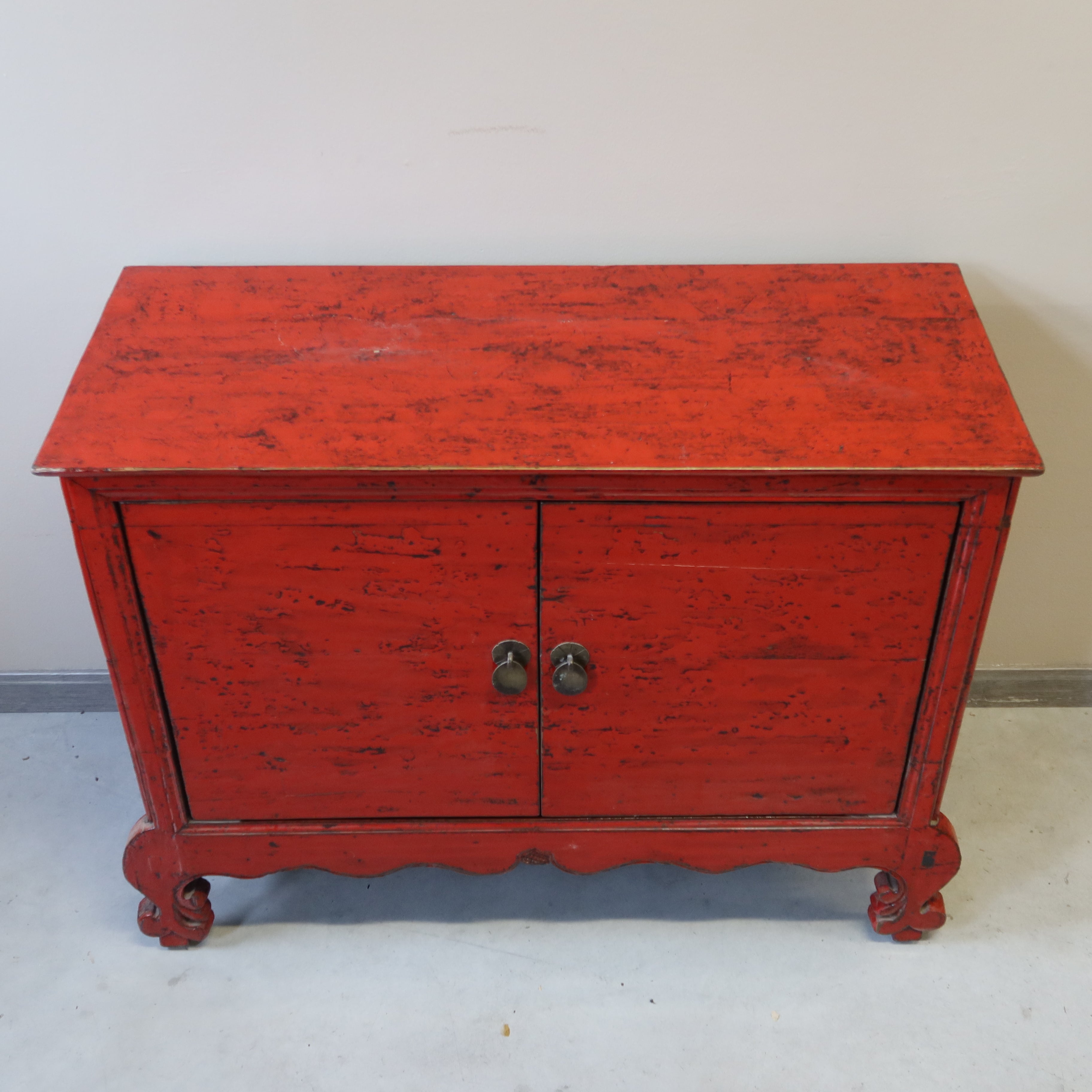CREDENZINO CINESE LACCA ROSSA 2A