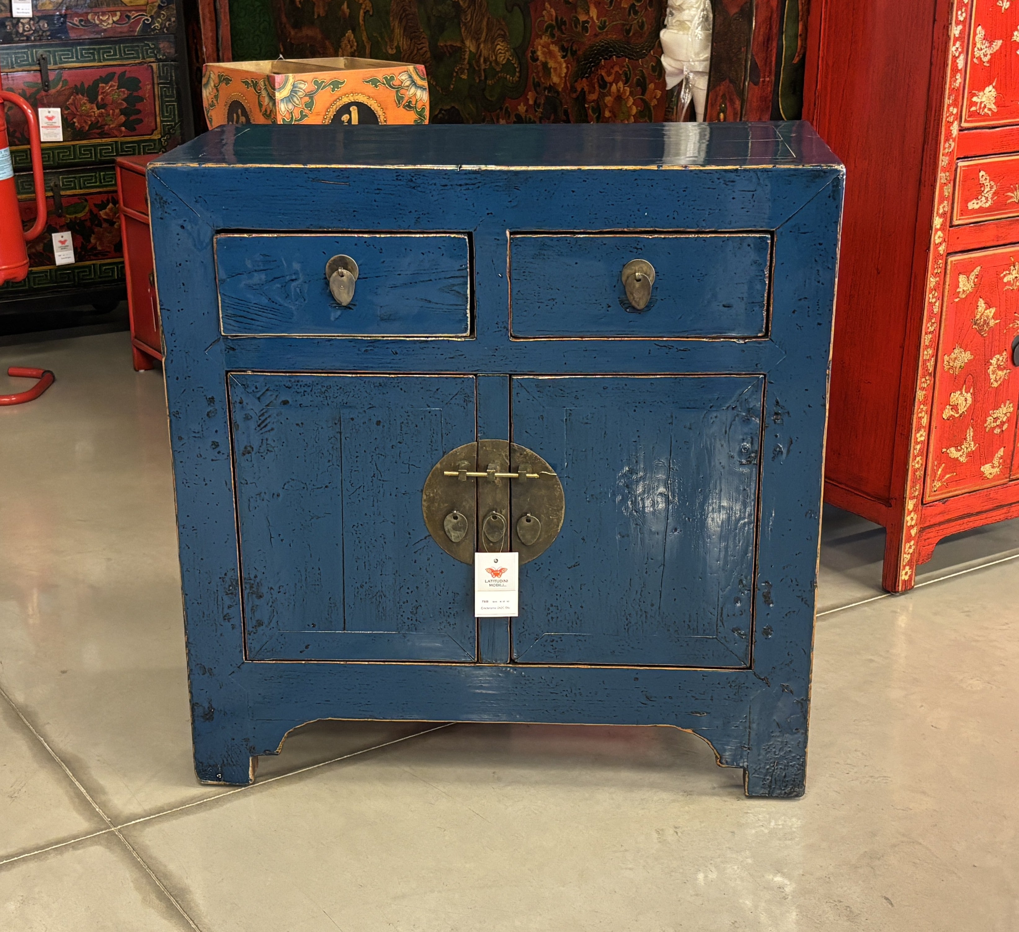 CREDENZINO CINESE LACCA BLU