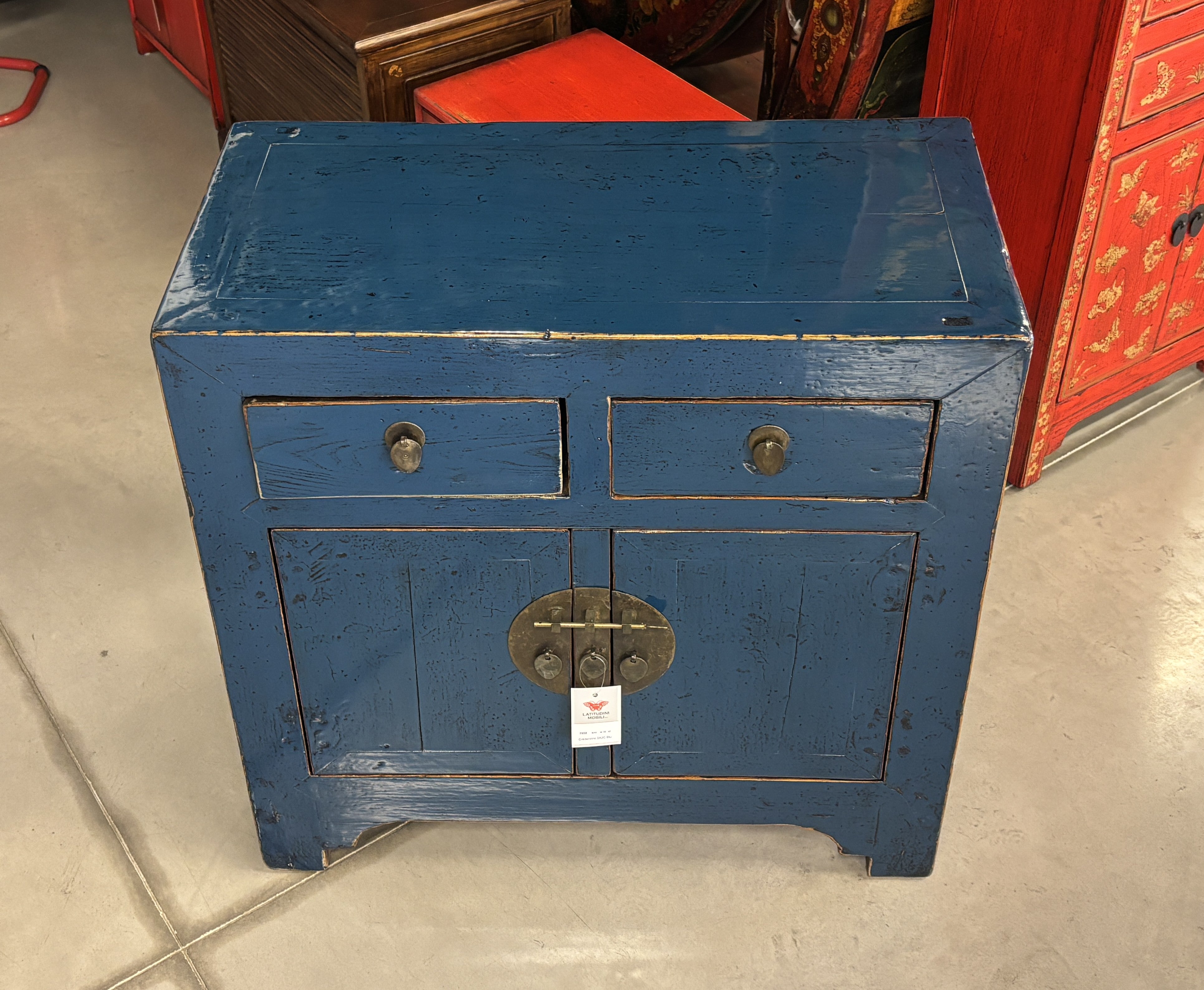 CREDENZINO CINESE LACCA BLU