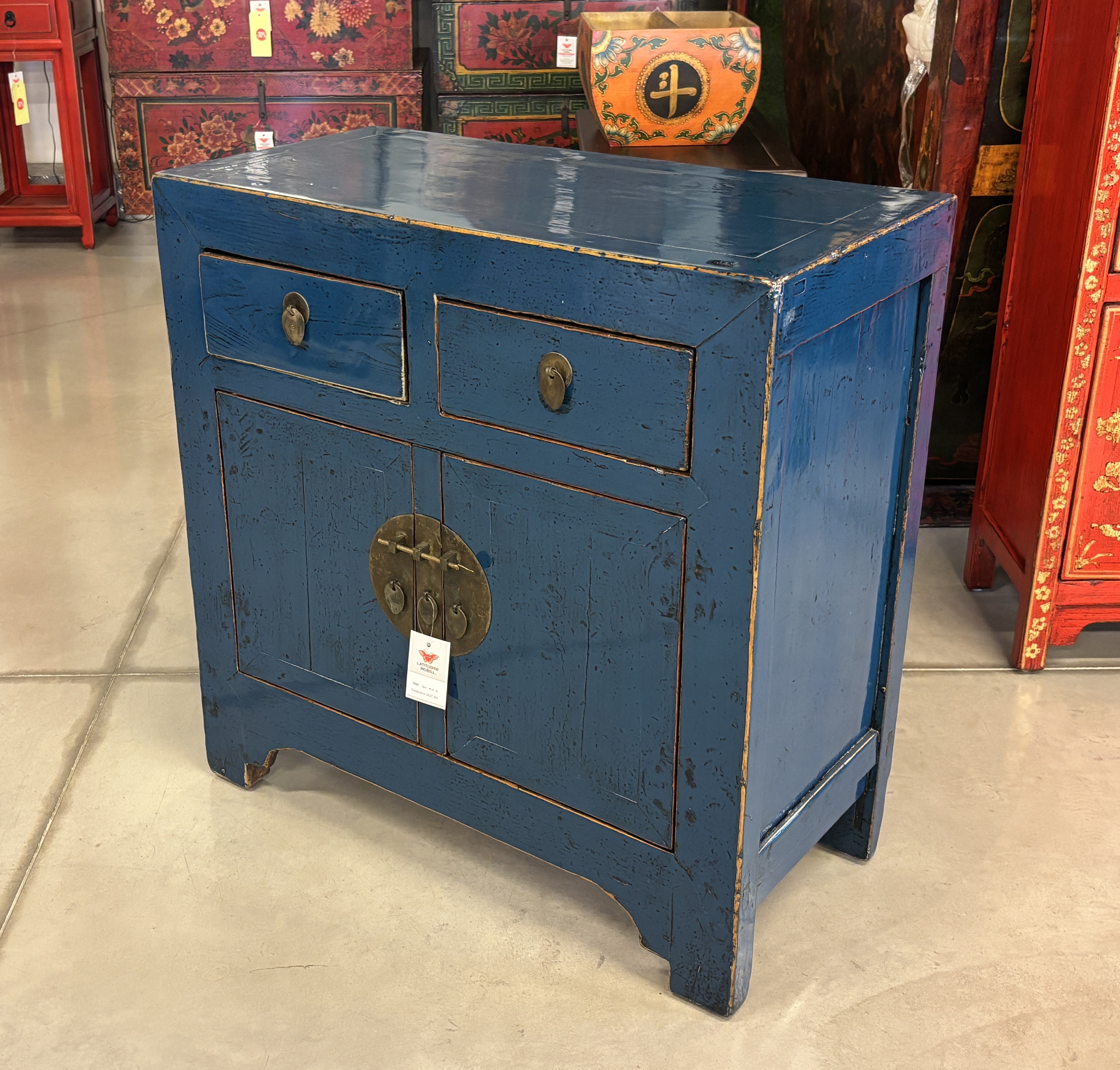 CREDENZINO CINESE LACCA BLU
