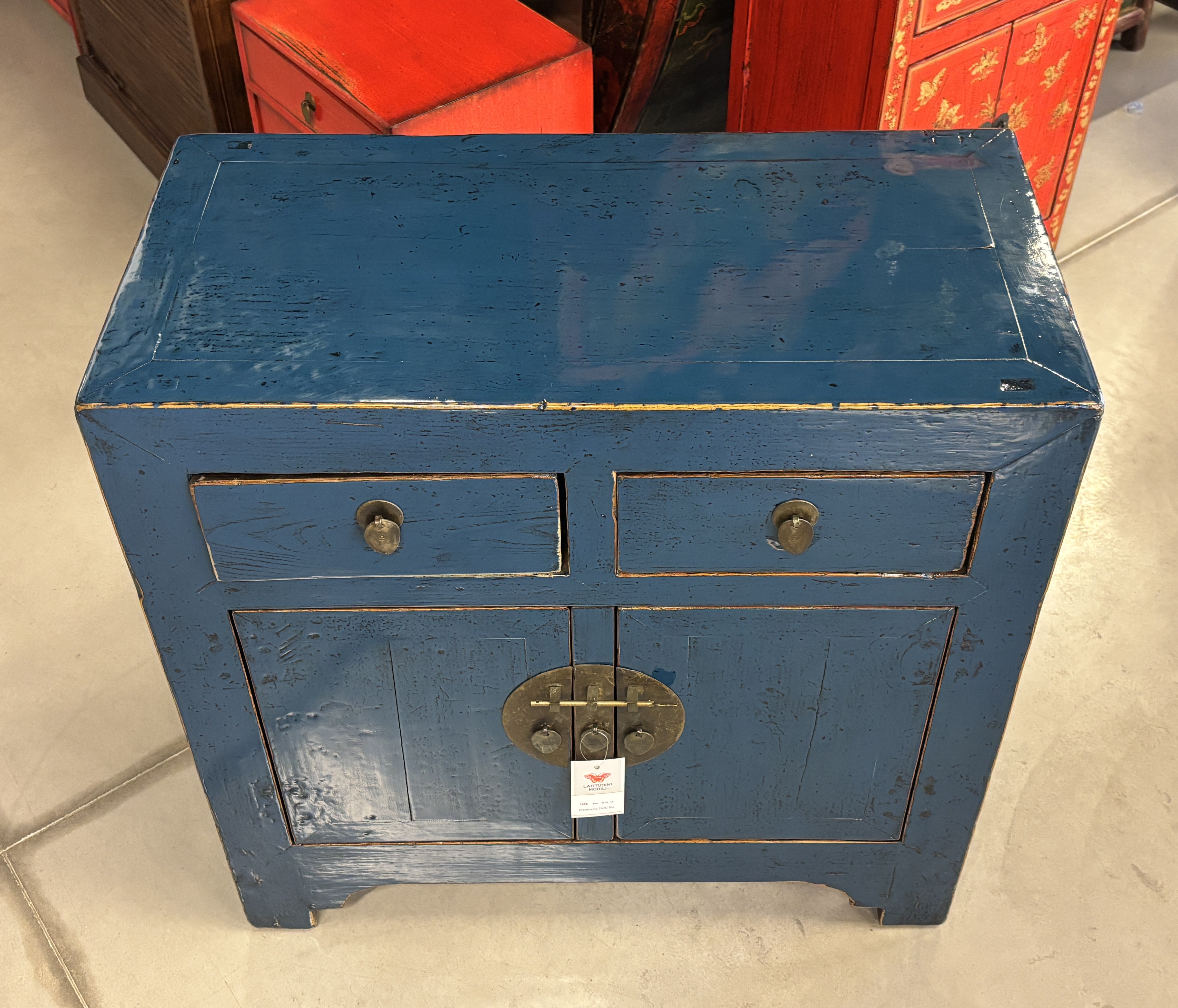CREDENZINO CINESE LACCA BLU
