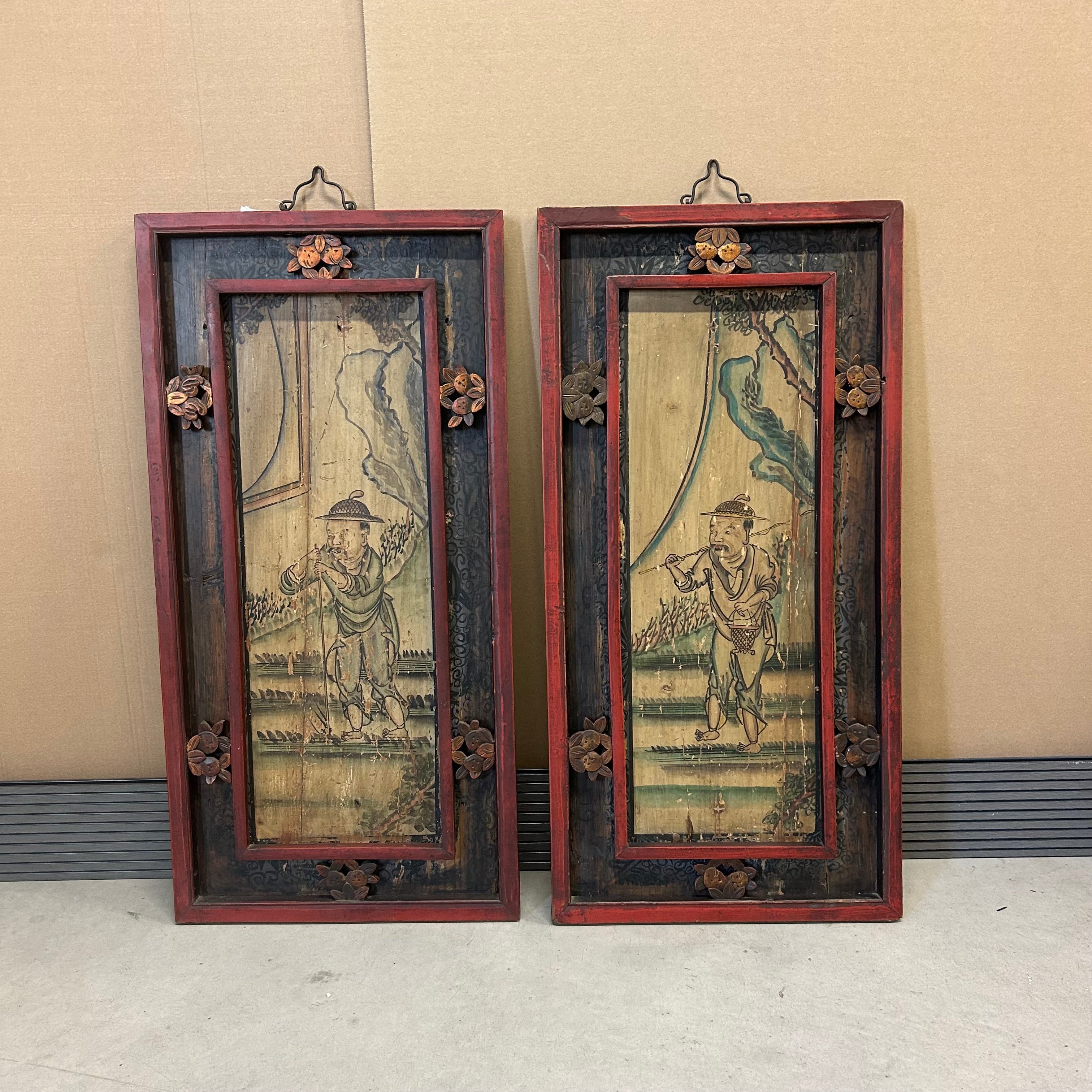 PANNELLO LIGNEO DIPINTO CON CORNICE A SBALZO