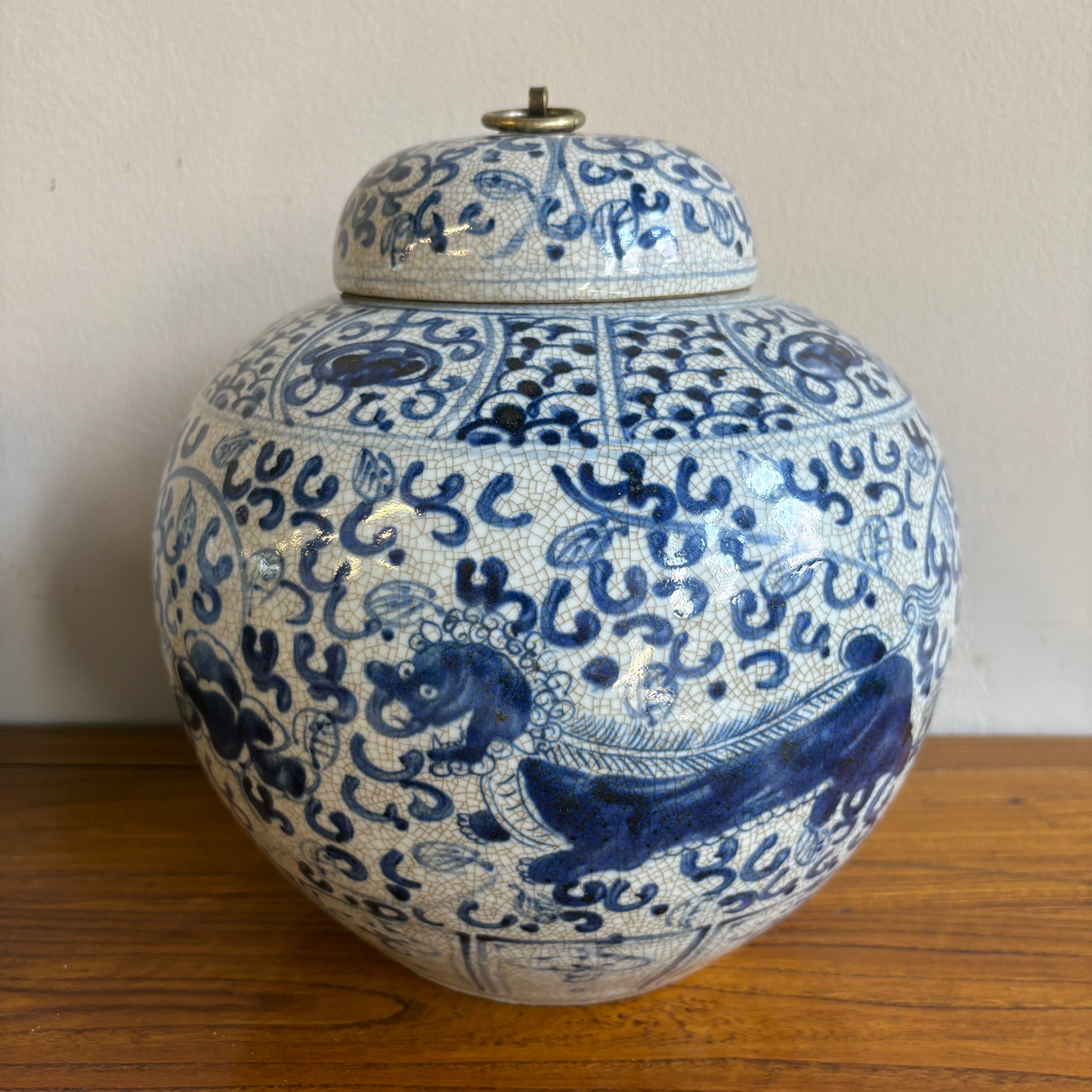 VASO CINESE IN CERAMICA CON COPERCHIO