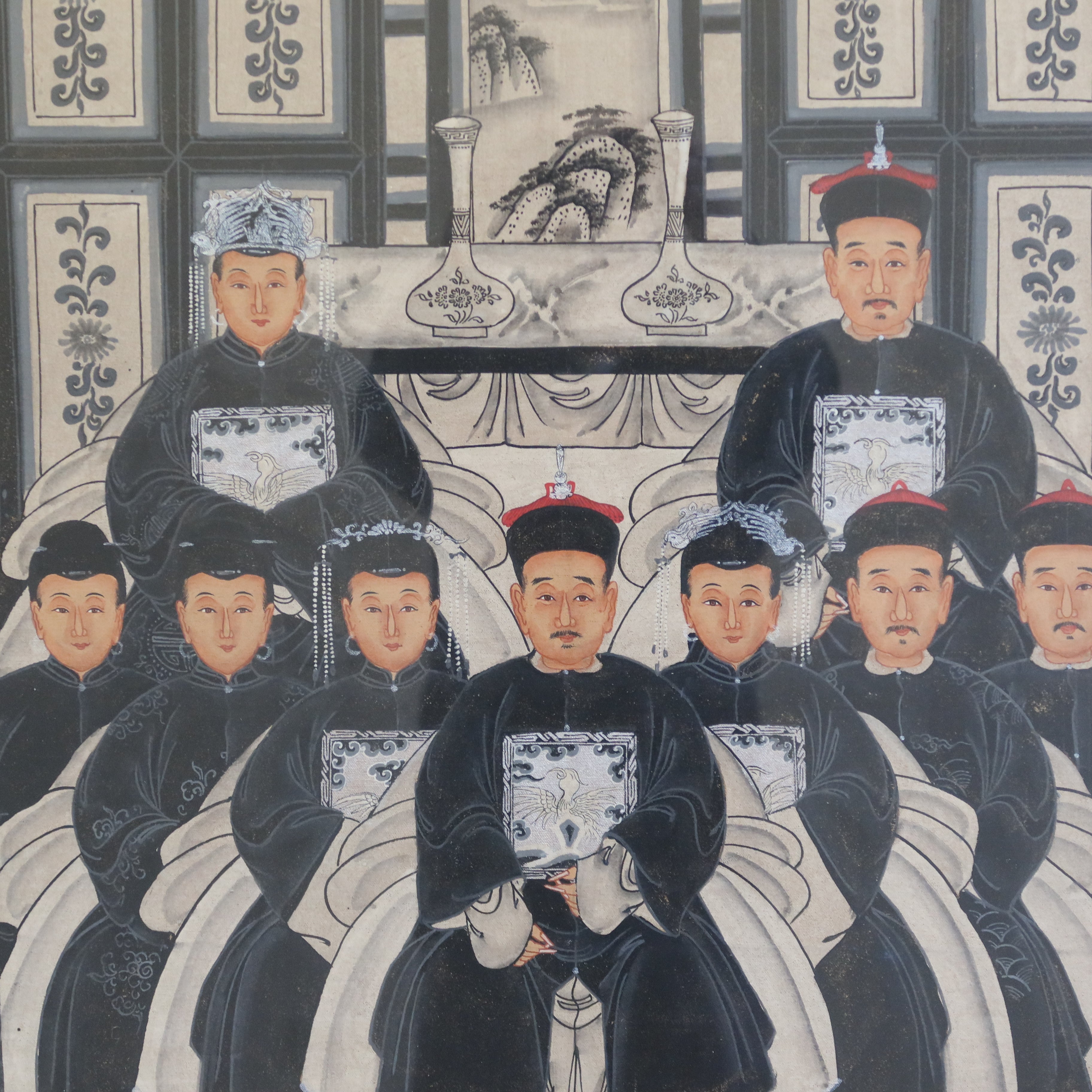 DIPINTO SU TELA "FAMIGLIA IMPERIALE CINESE"