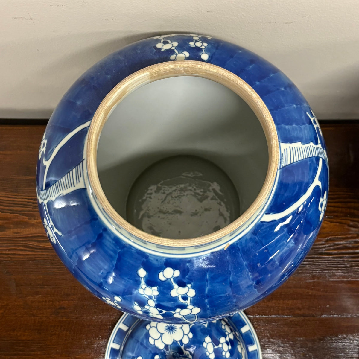 VASO CINESE AD ANFORA IN CERAMICA BLU
