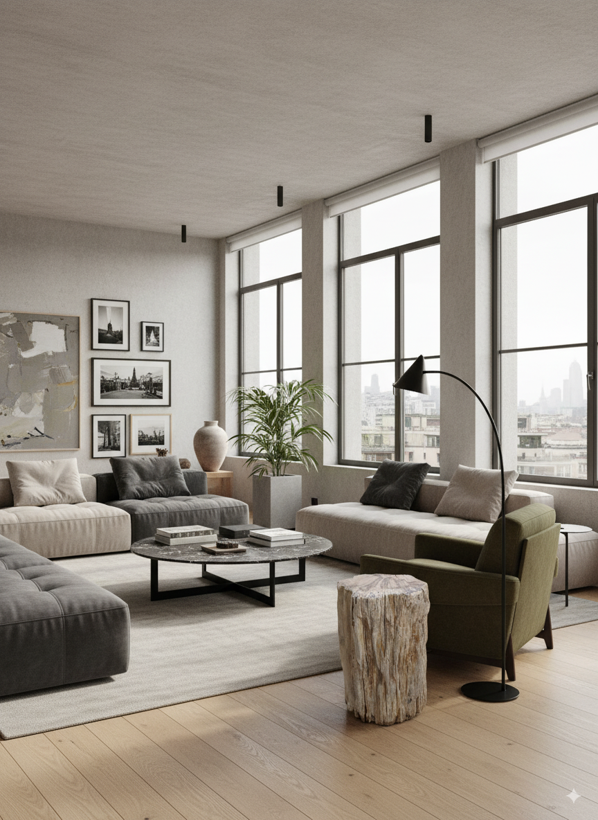 Tavolino tronco in legno pietrificato - 55001