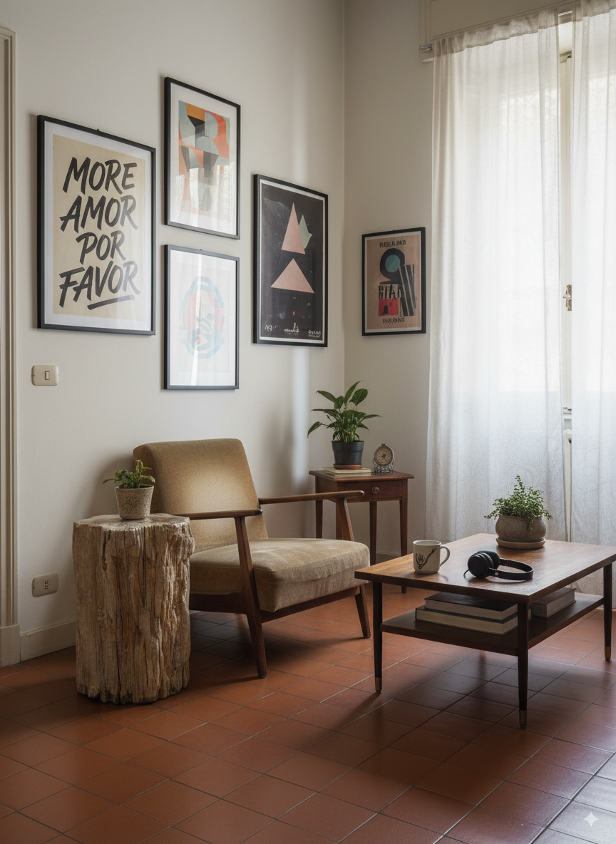 Tavolino tronco in legno pietrificato - 55001