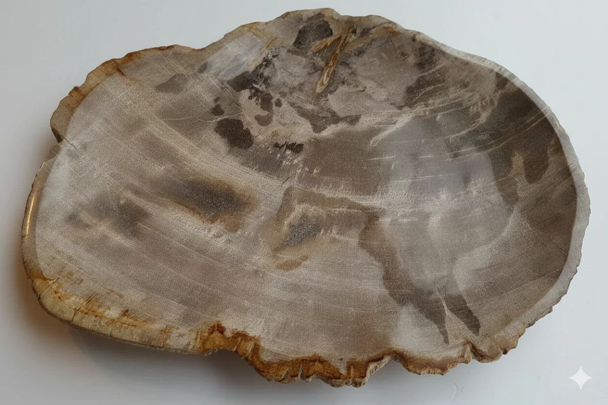 Piatto in legno pietrificato - 32108A