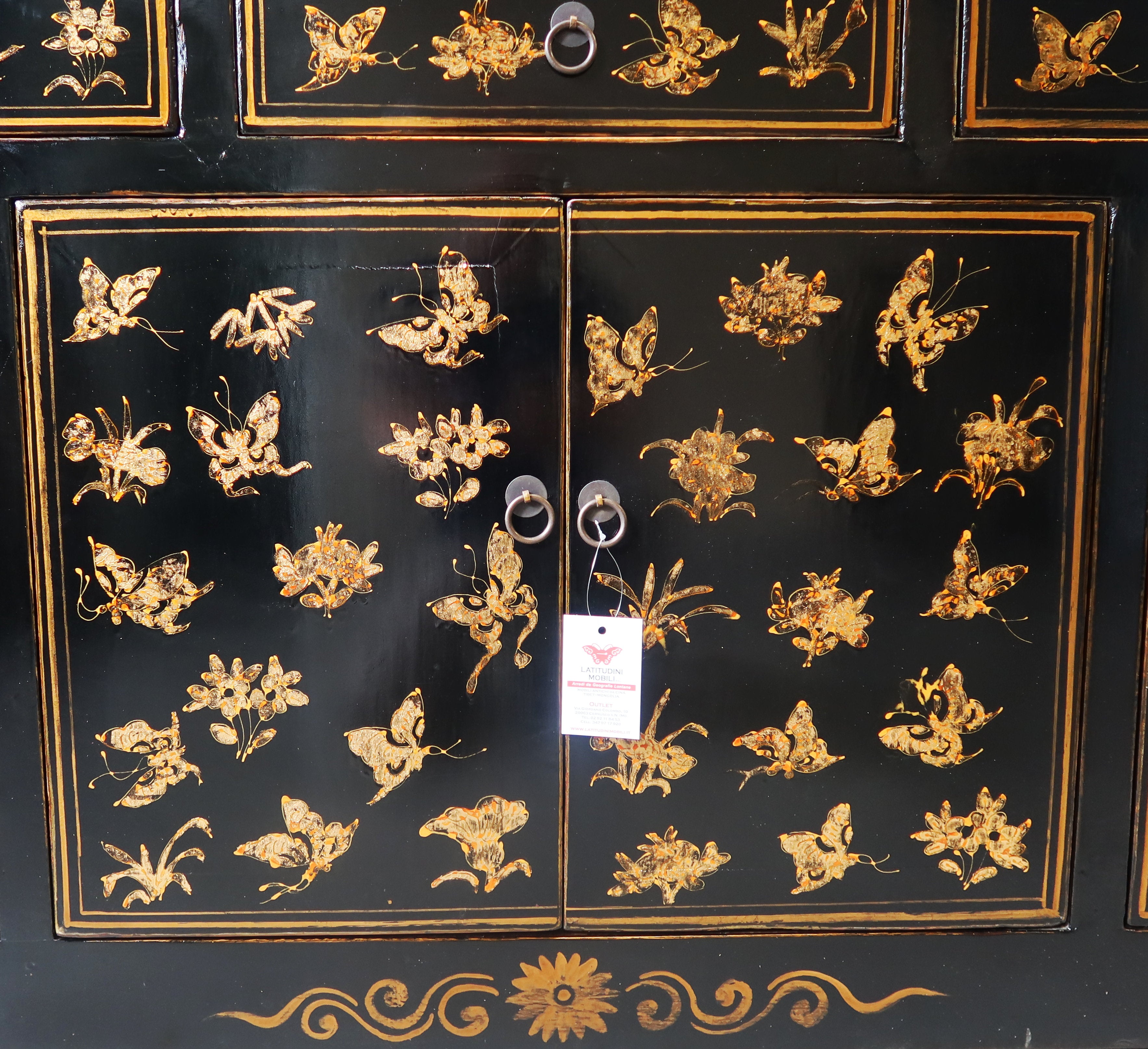 BUFFET SHANXI LACCA NERA DECORATA