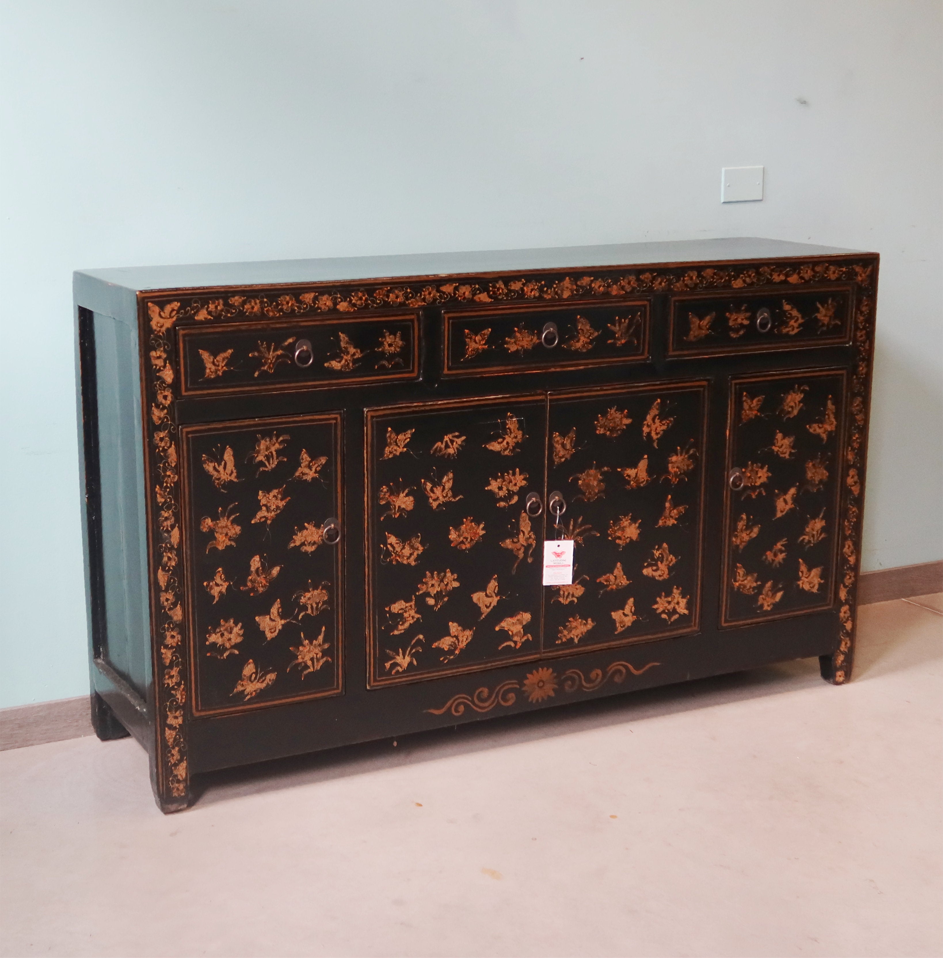 BUFFET SHANXI LACCA NERA DECORATA