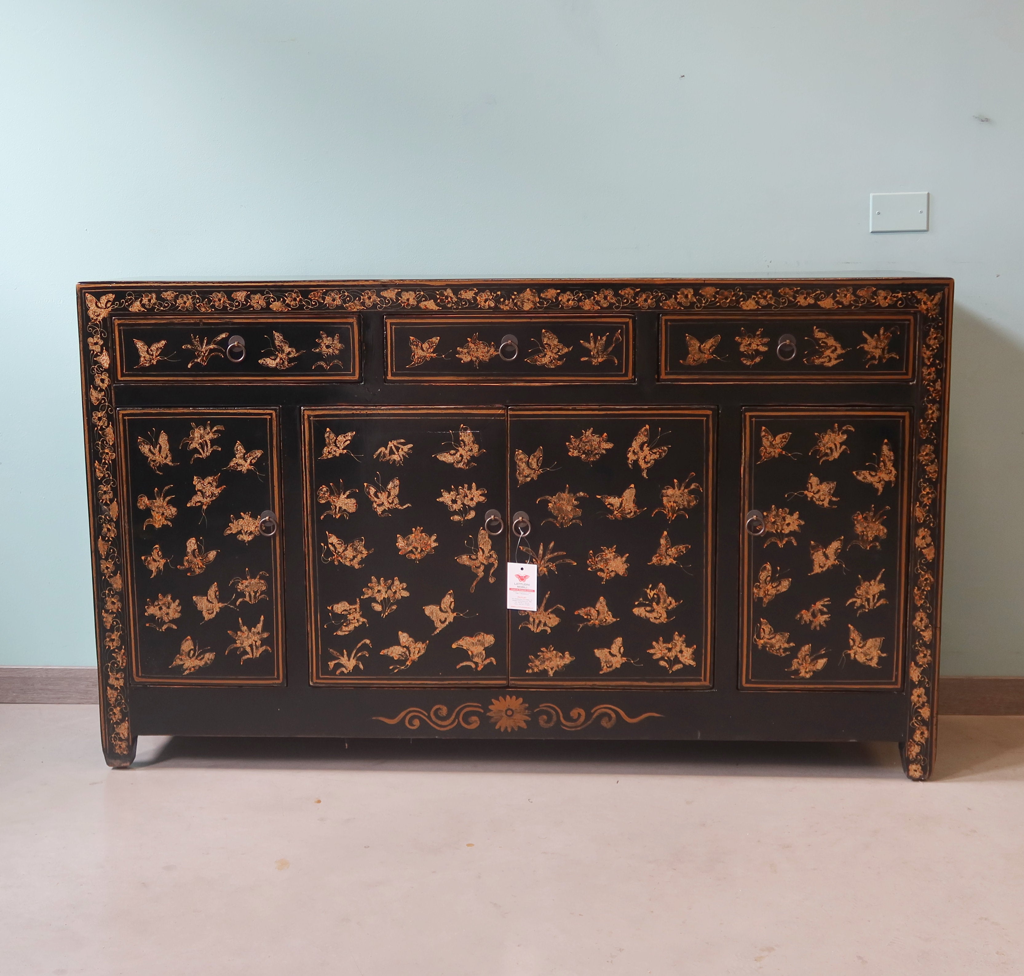 BUFFET SHANXI LACCA NERA DECORATA