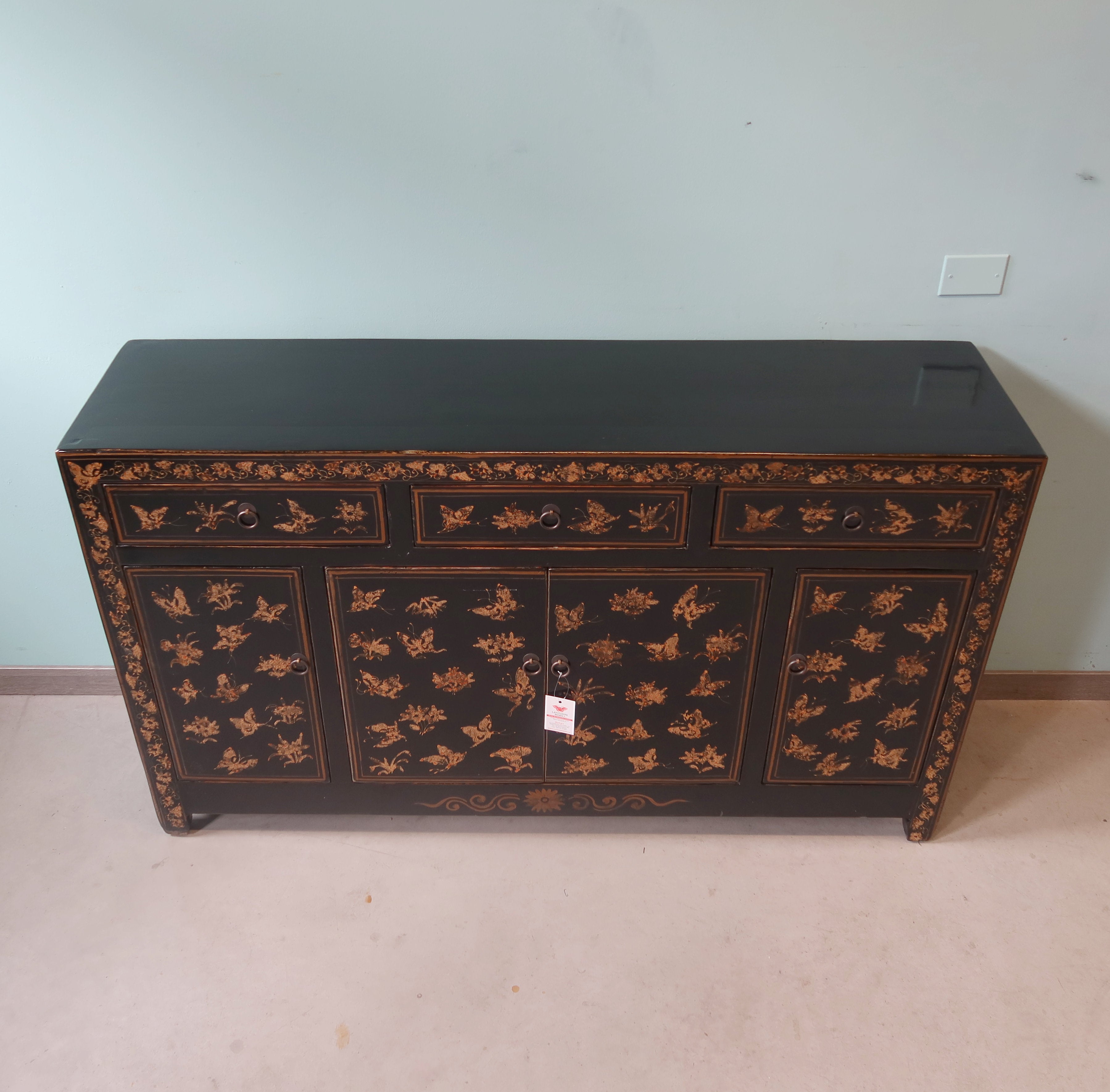 BUFFET SHANXI LACCA NERA DECORATA