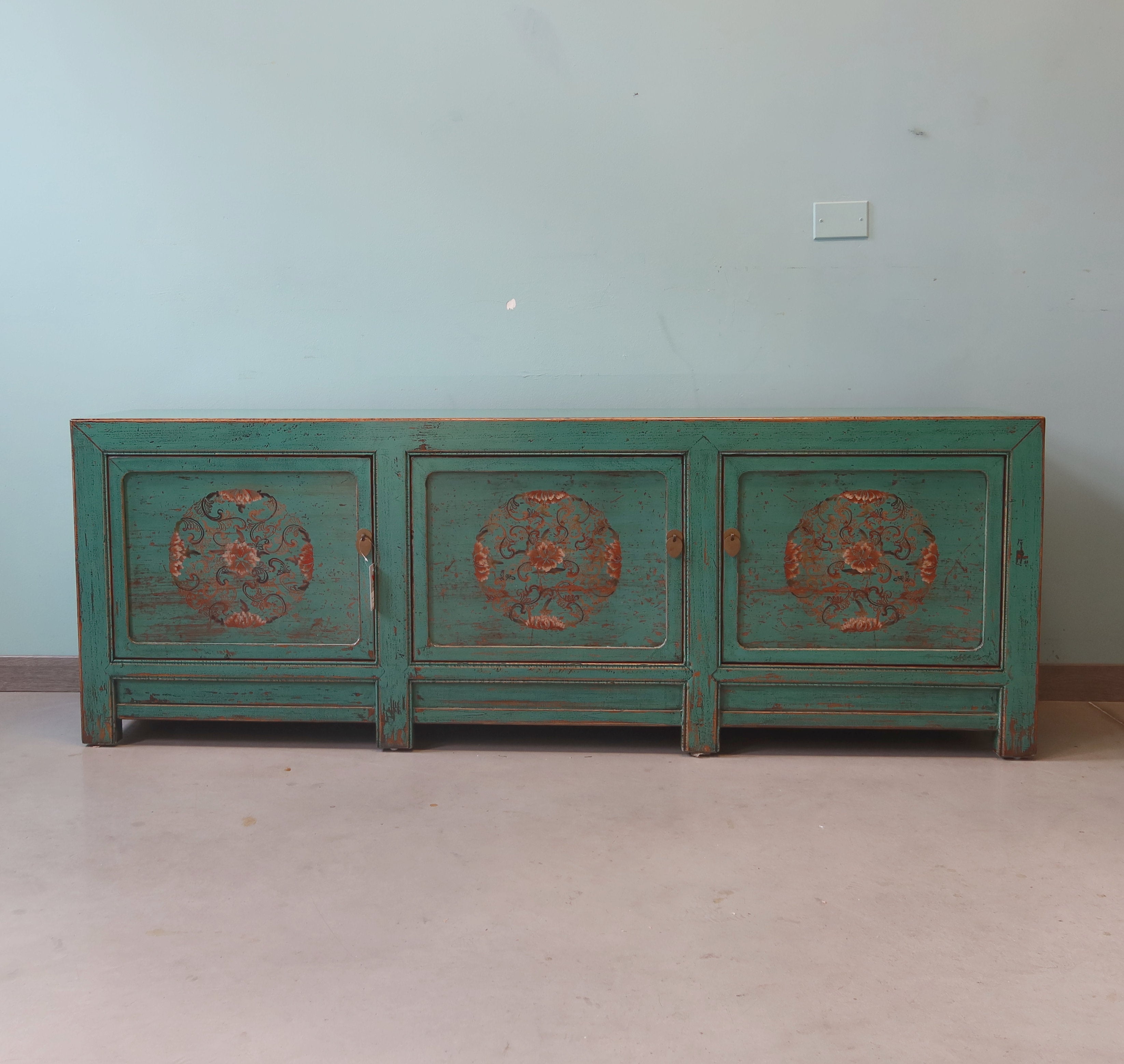 CASSAPANCA CINESE GANZU 3 PANNELLI DECORATI