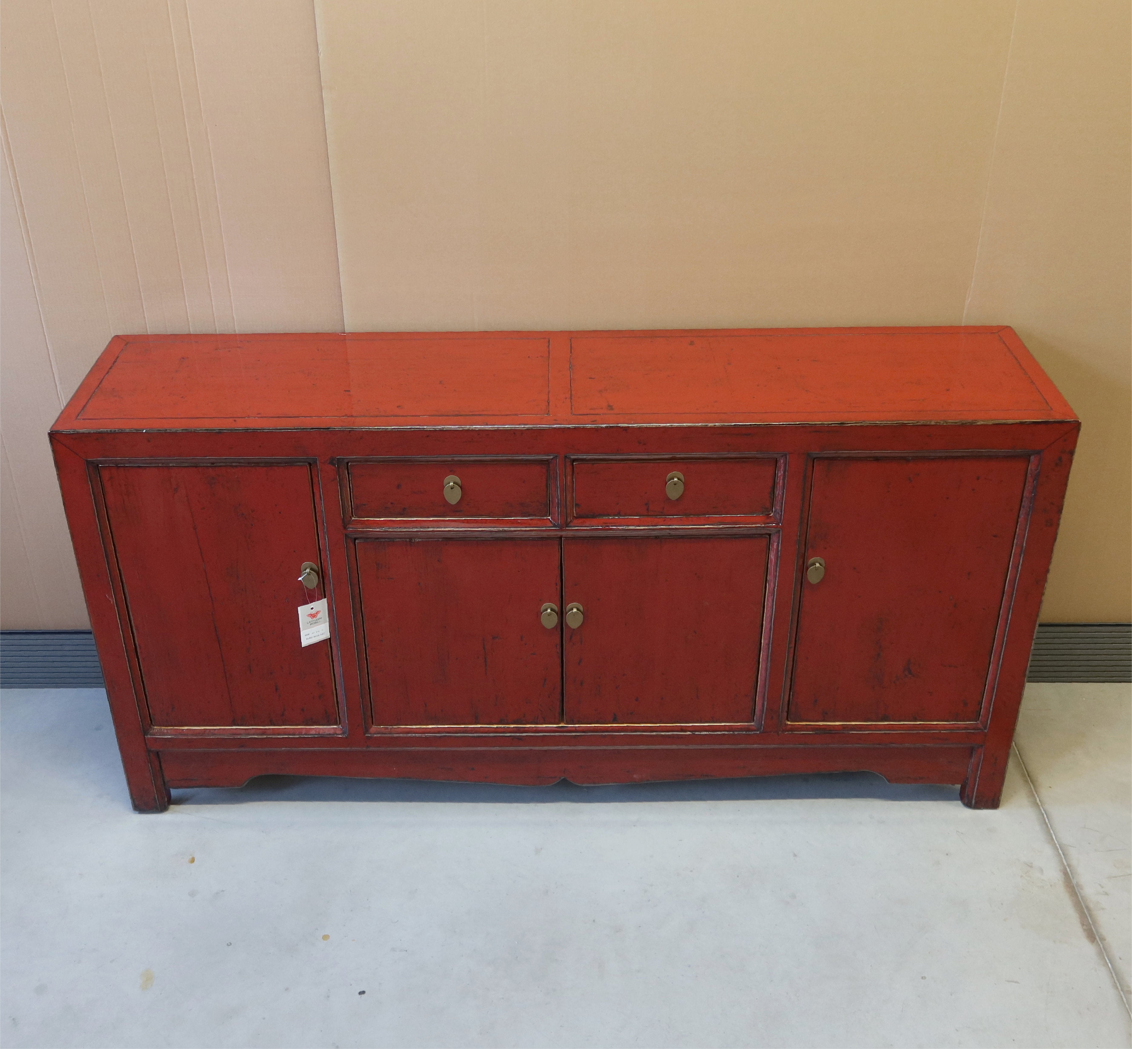 BUFFET CINESE LACCA ROSSA ANTE E CASSETTI