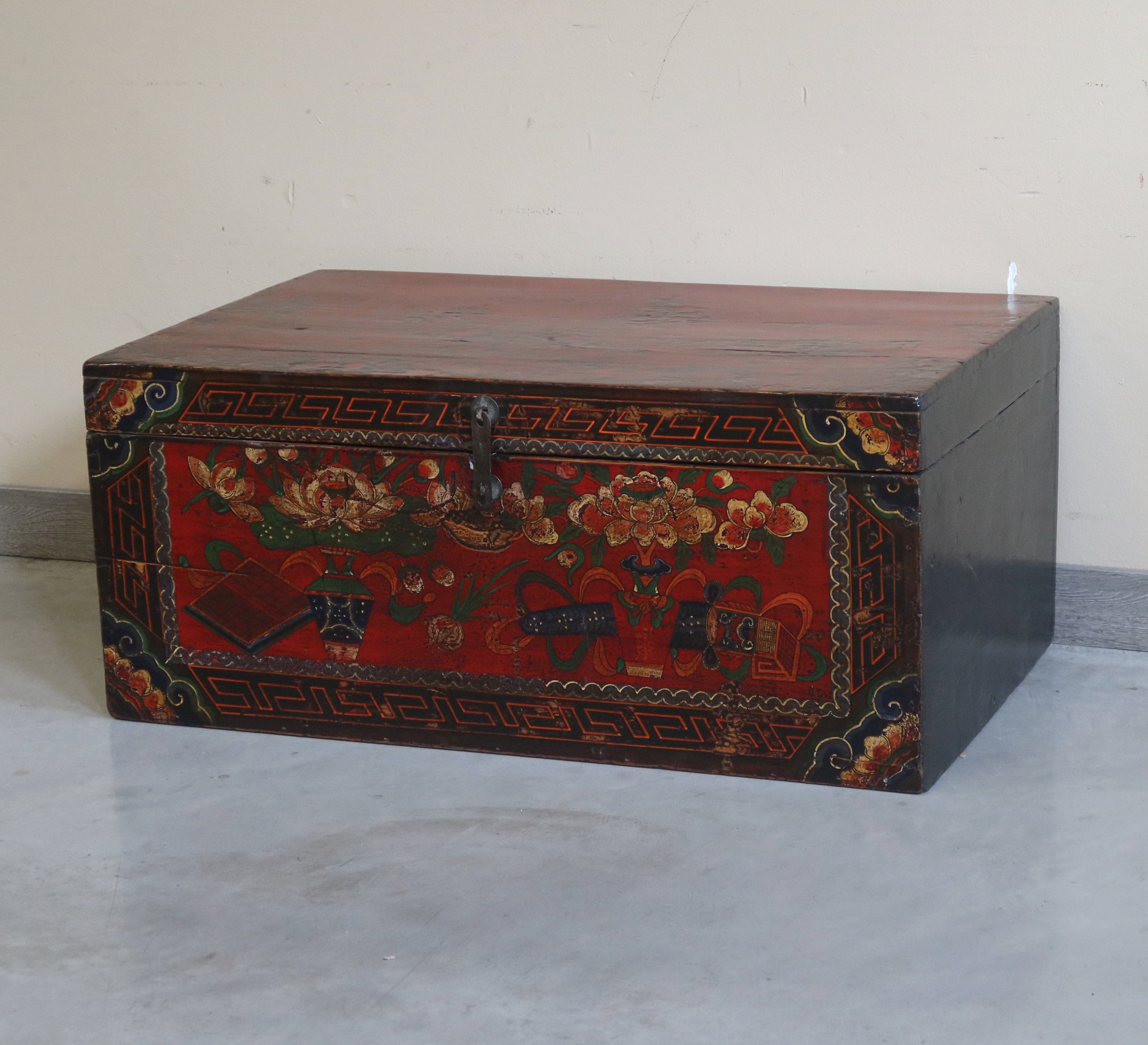 BAULE MONGOLIA DECORO FLOREALE