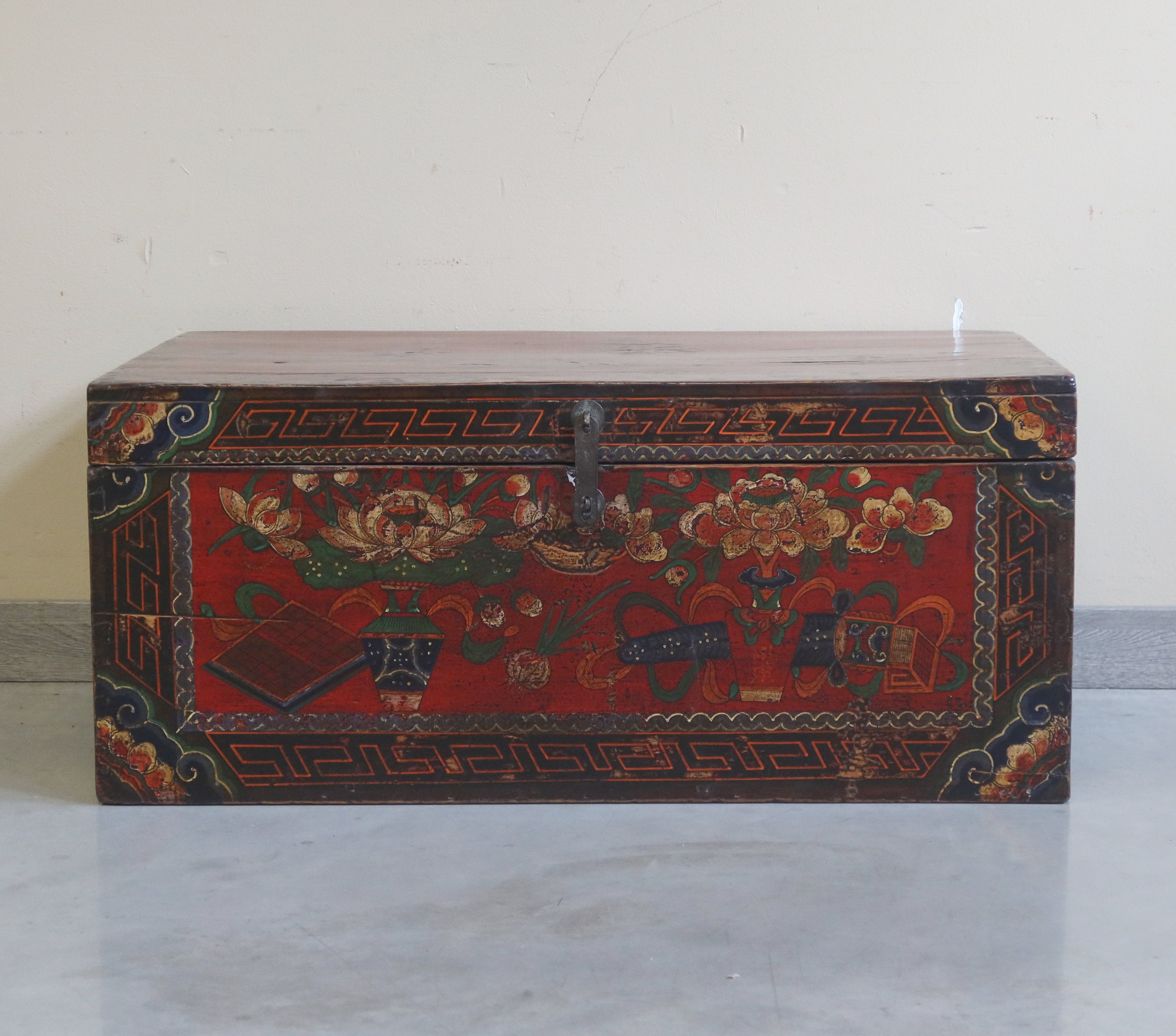 BAULE MONGOLIA DECORO FLOREALE