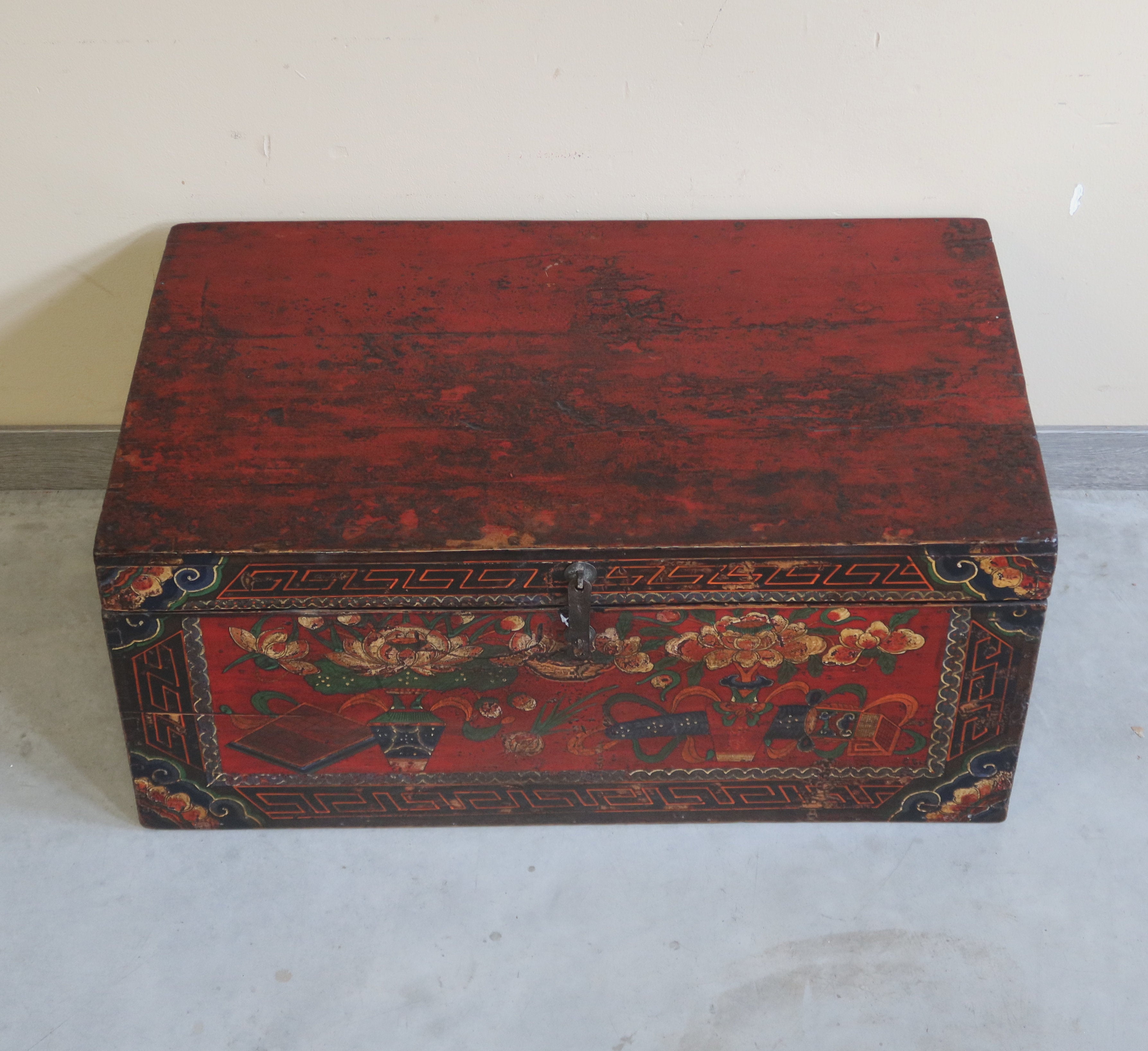 BAULE MONGOLIA DECORO FLOREALE