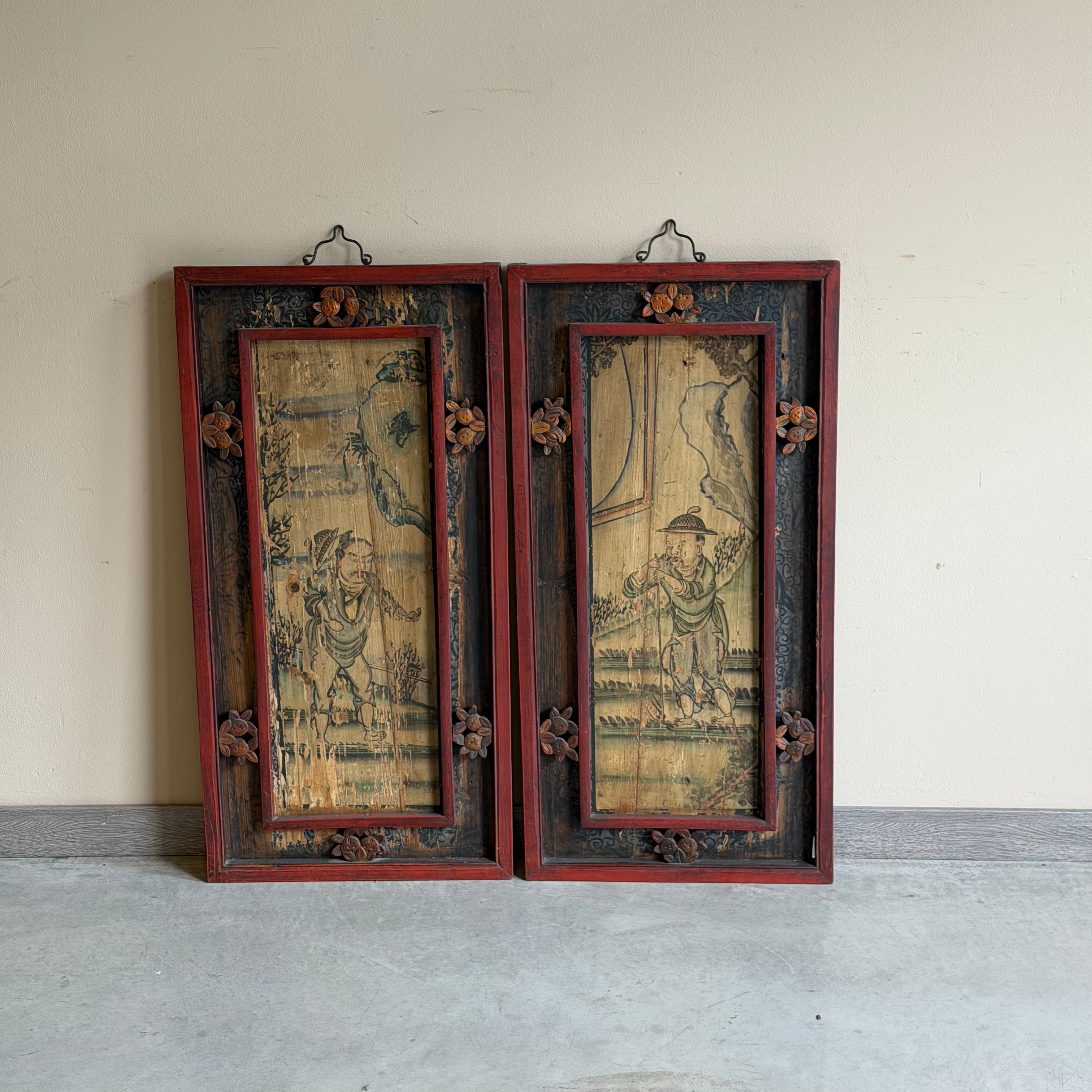 PANNELLO LIGNEO DIPINTO CON CORNICE A SBALZO