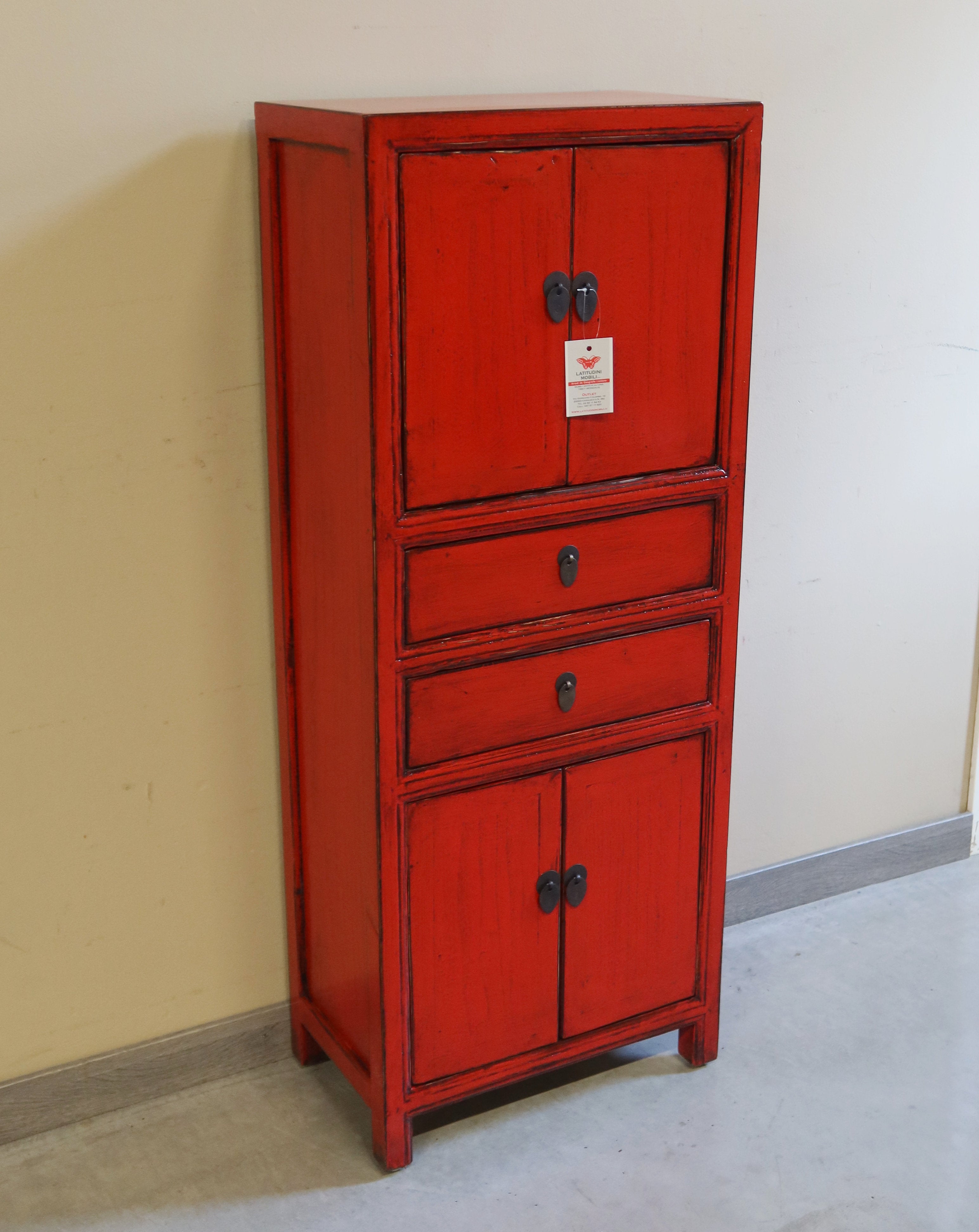 STRETTO ARMADIETTO LACCA ROSSA