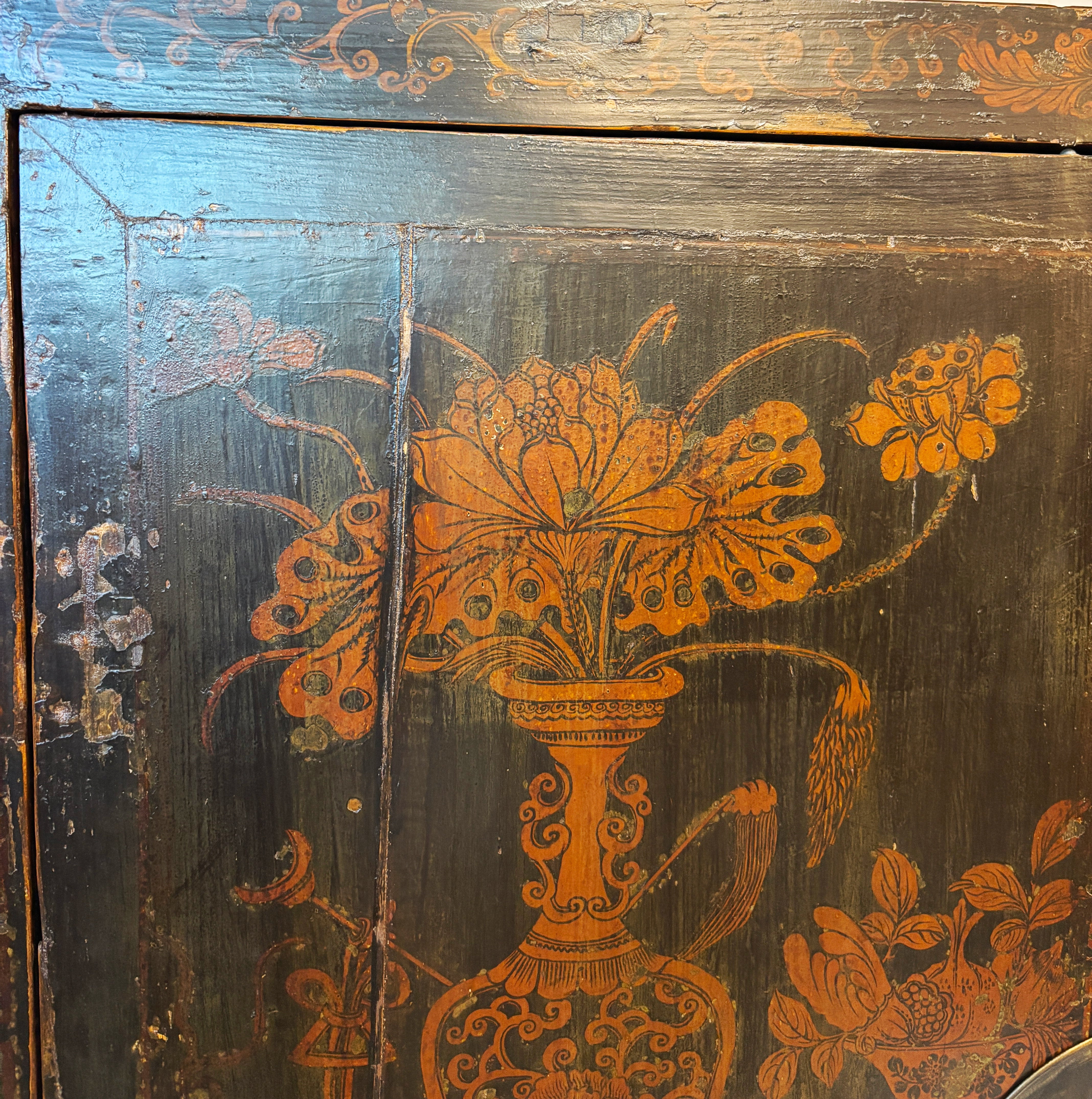 GRANDE ARMADIO SHANXI NERO DECORATO