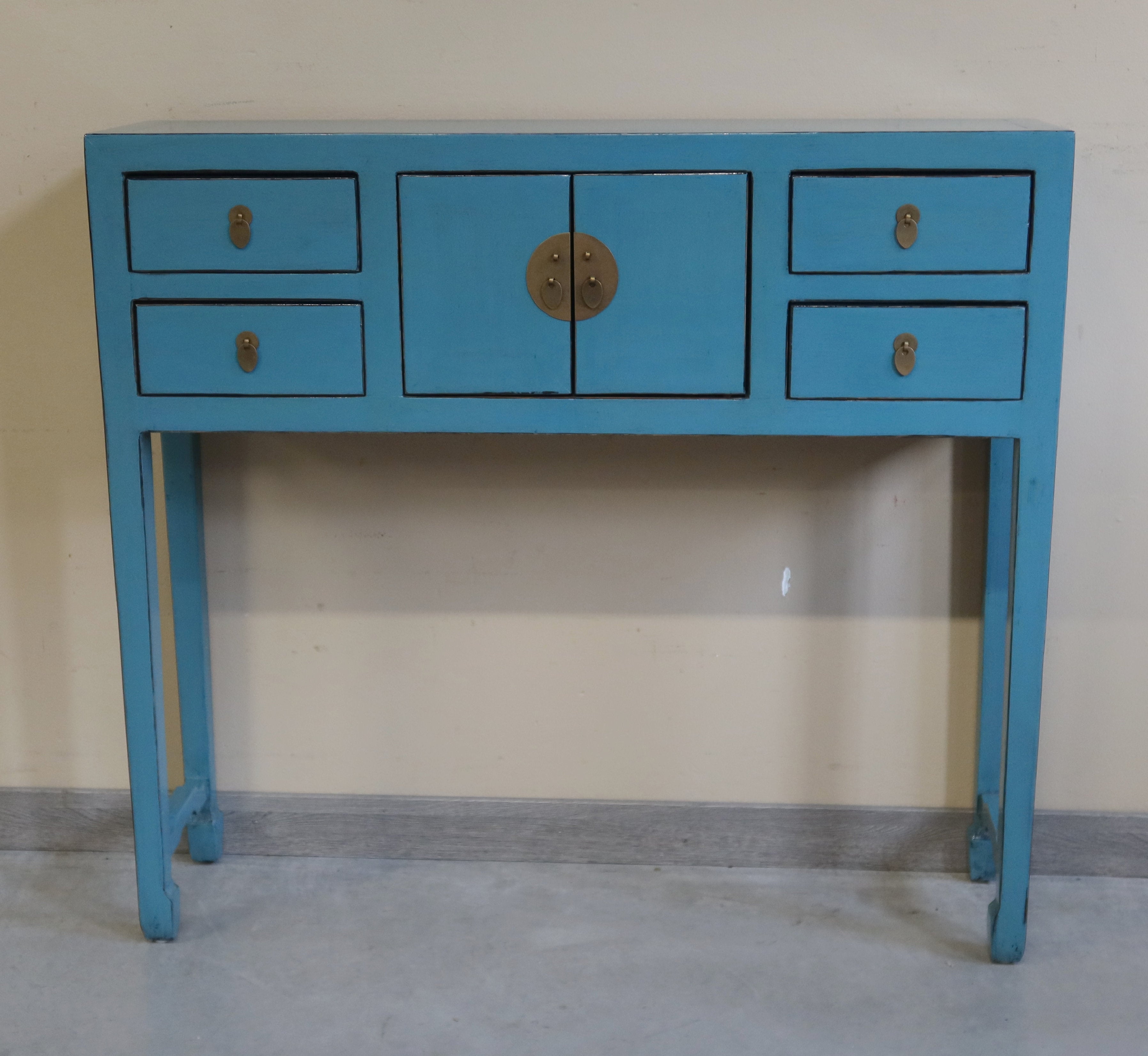 CONSOLLE CINESE LACCA AZZURRA