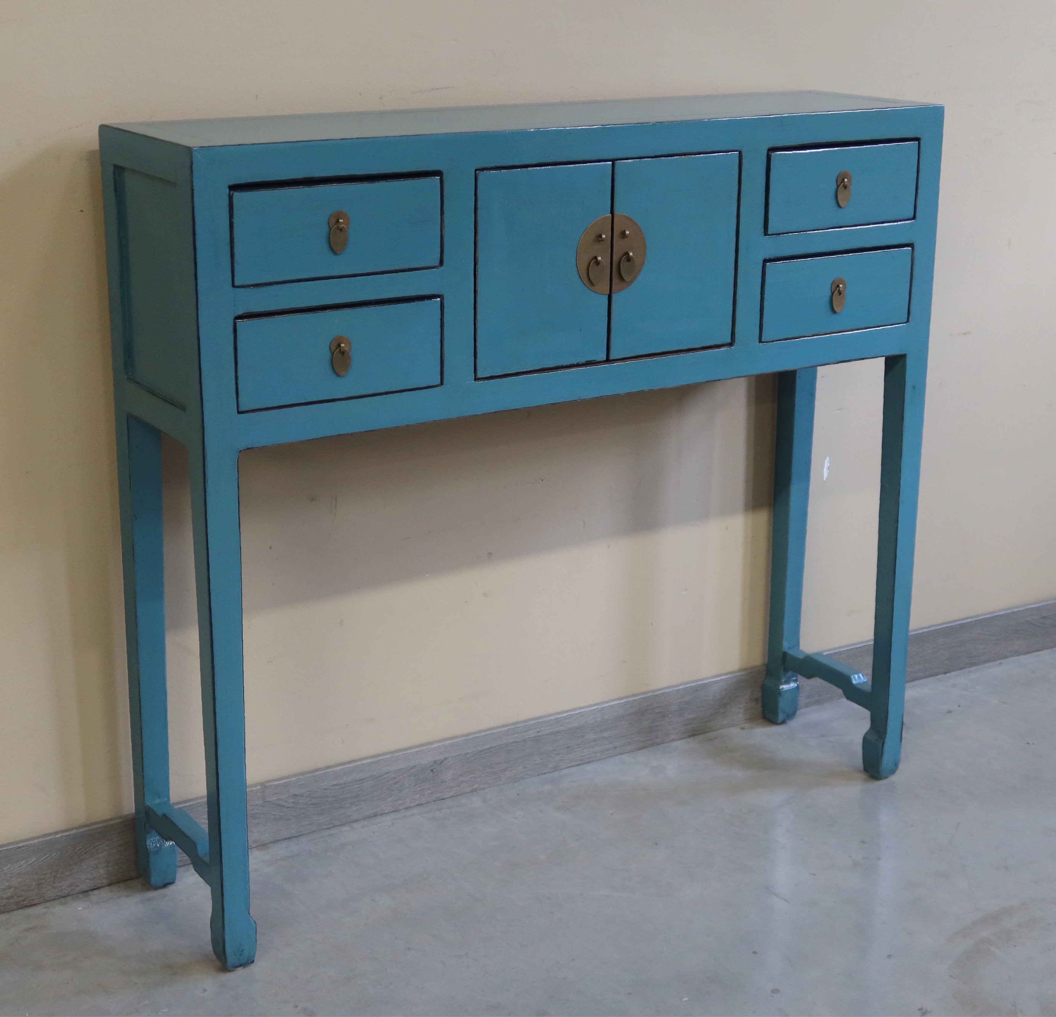 CONSOLLE CINESE LACCA AZZURRA