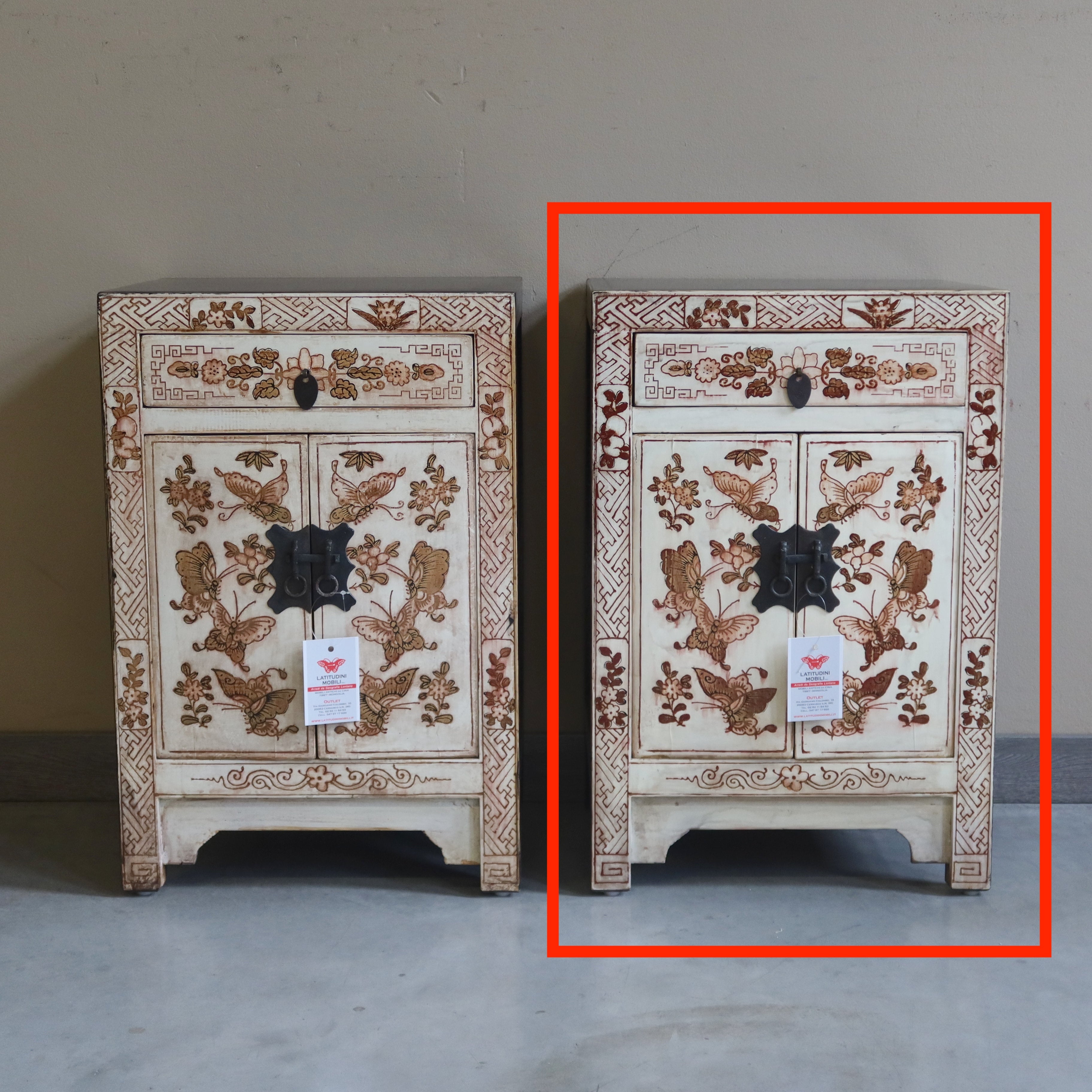 COMODINI CINESI SHANXI LACCA DECORATA