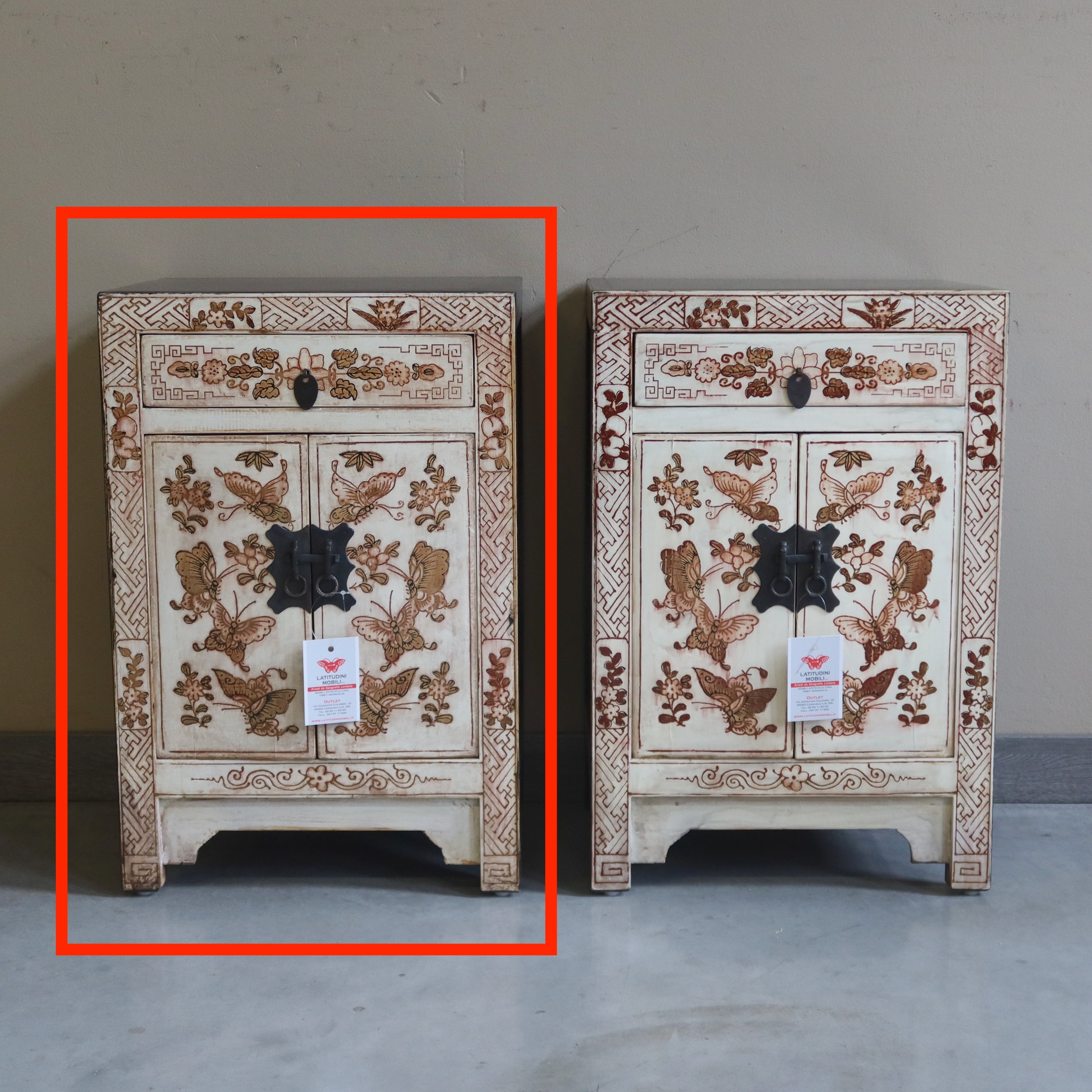 COMODINI CINESI SHANXI LACCA DECORATA