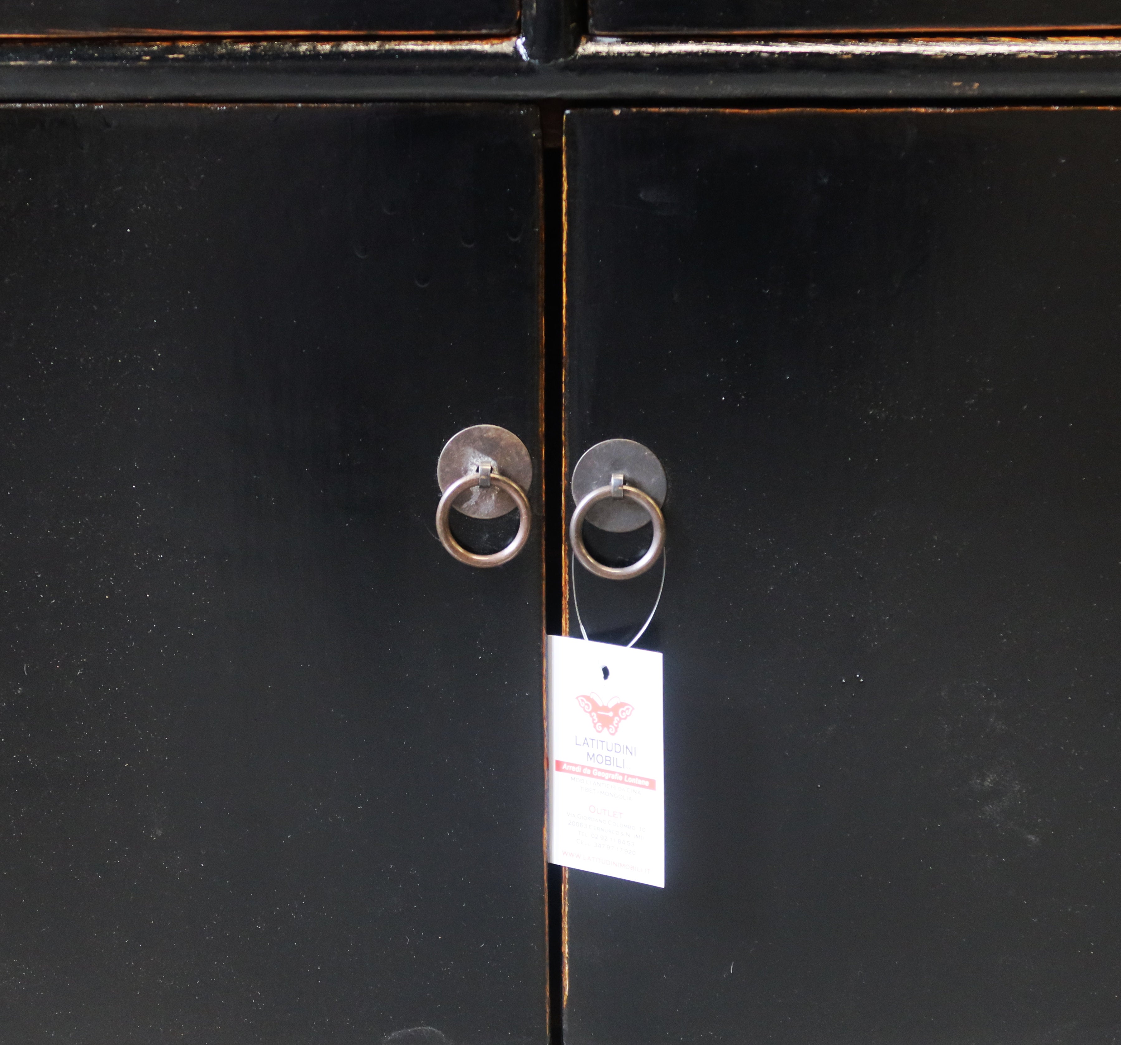 COMODINO CINESE LACCA NERA