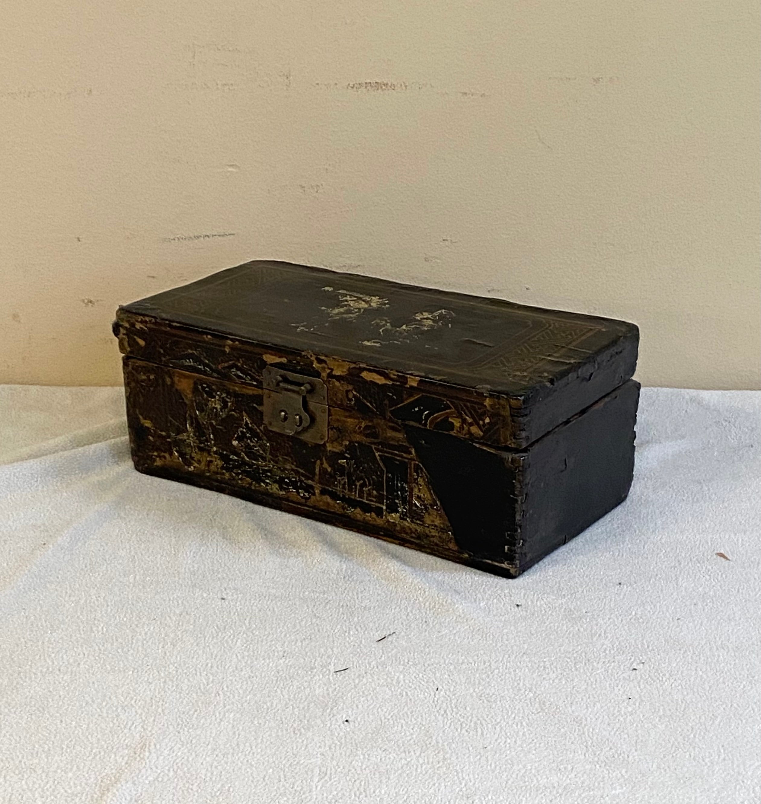 SCATOLA SHANXI NERA DECORATA