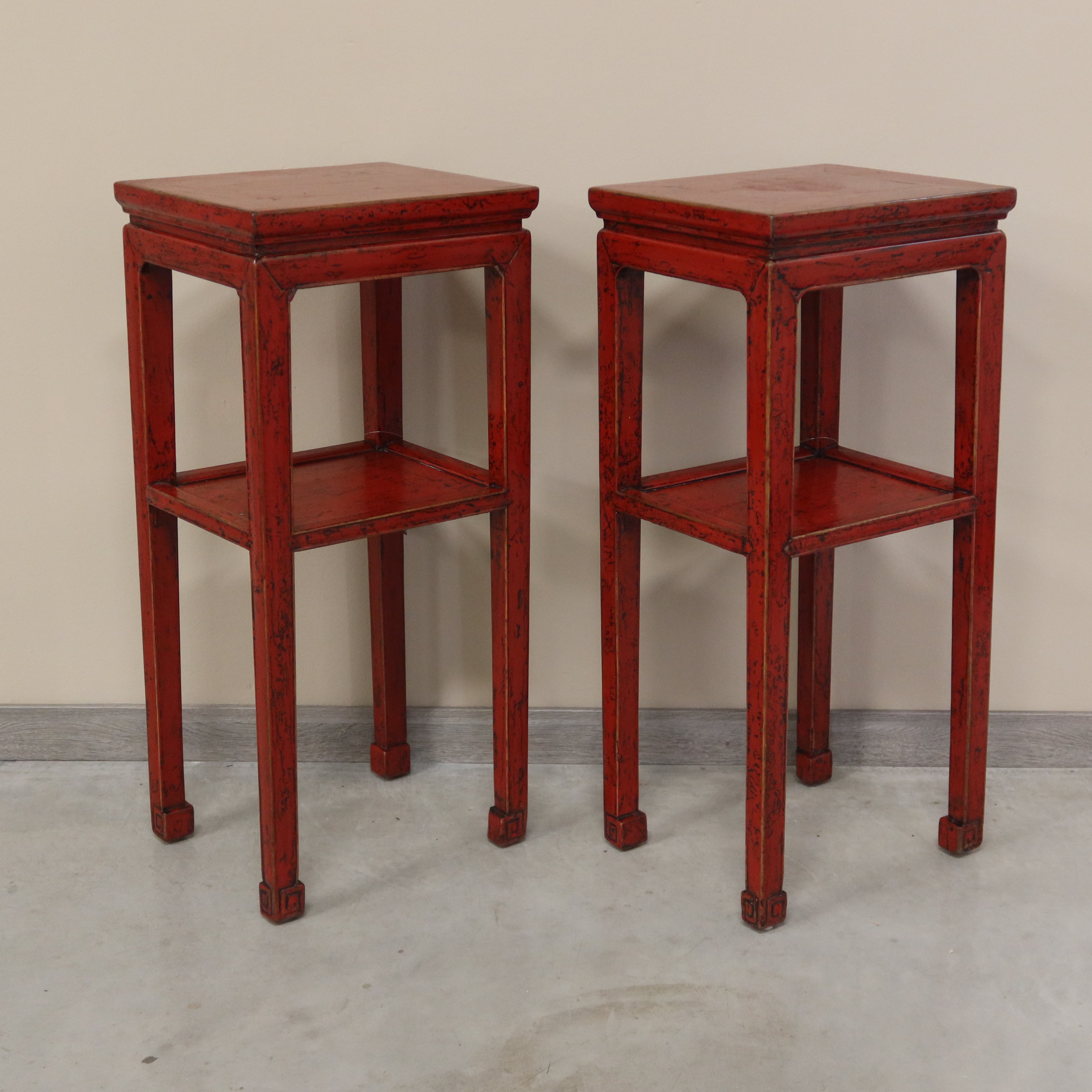 TAVOLINO DA THE OLMO CINESE LACCA ROSSA