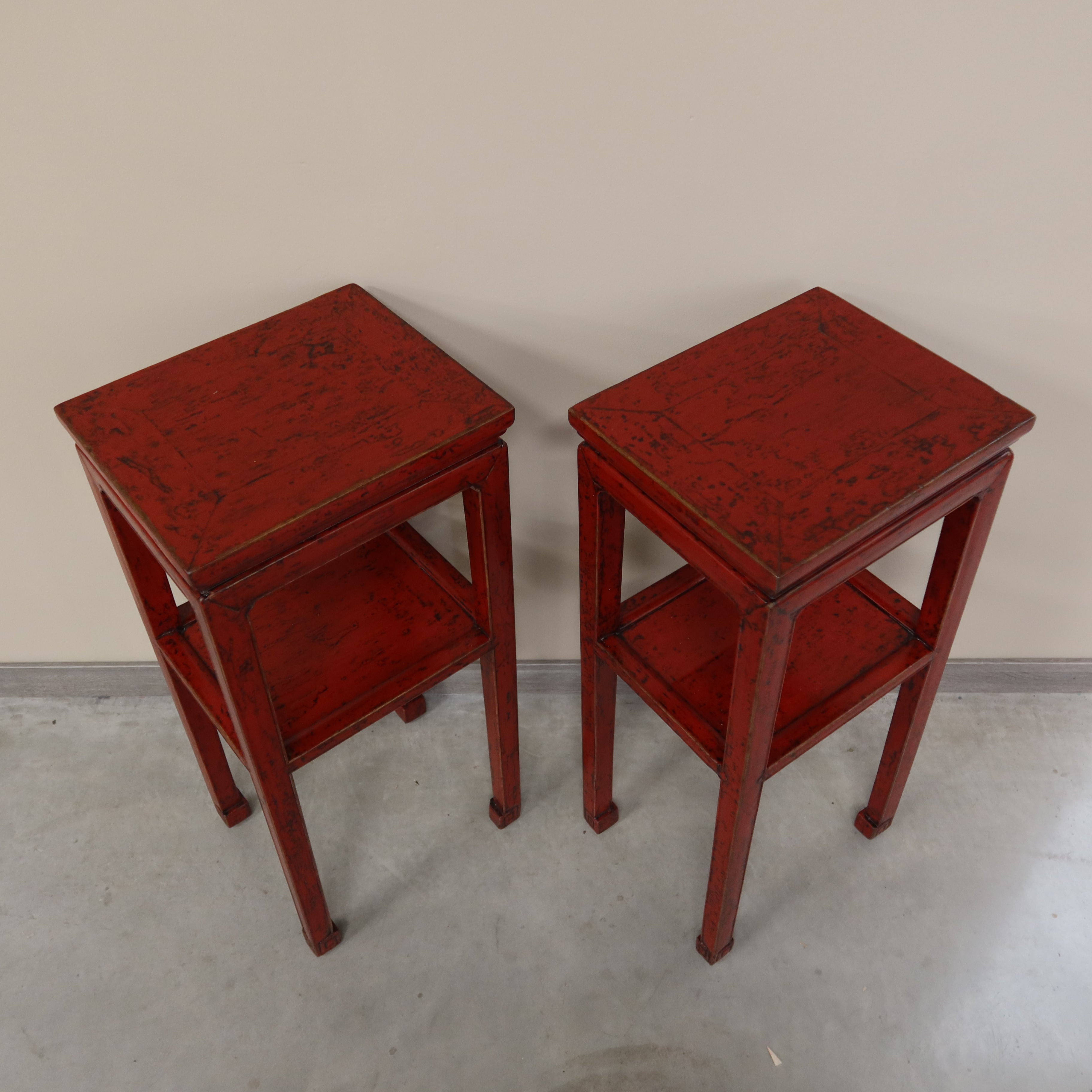 TAVOLINO DA THE OLMO CINESE LACCA ROSSA