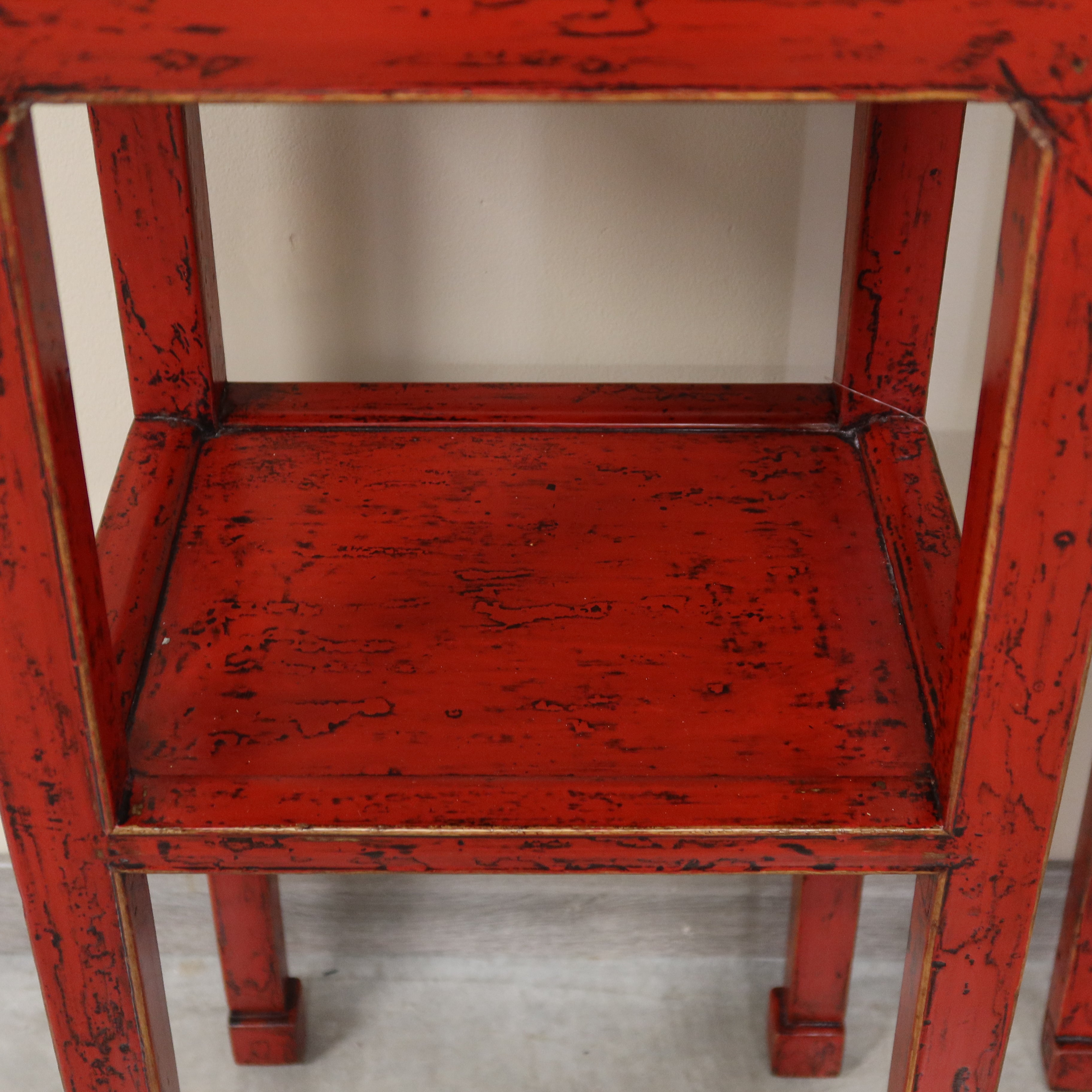 TAVOLINO DA THE OLMO CINESE LACCA ROSSA